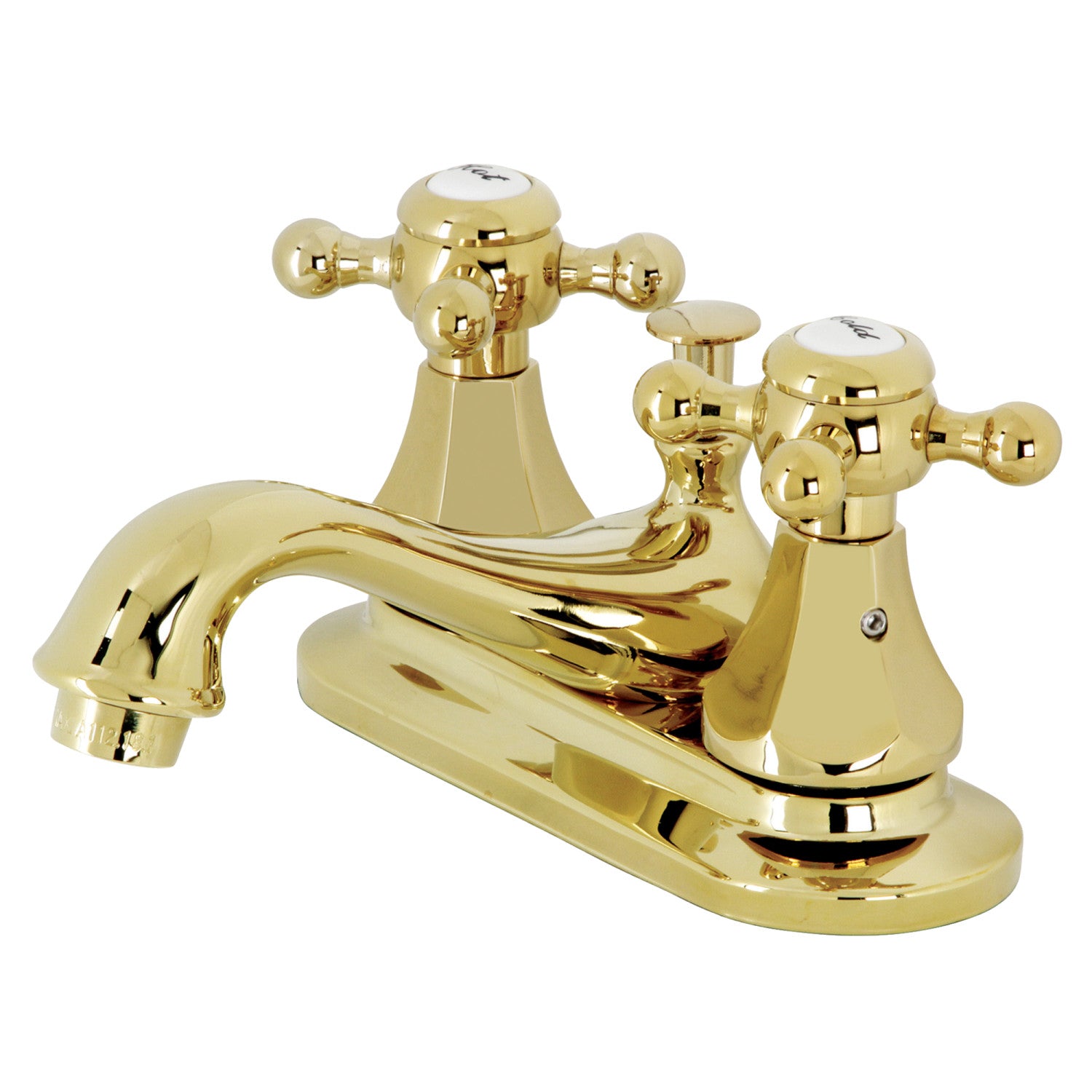 Kingston Heirloom KB602BX - Metropolitan Double-Handle 3 trous montage sur plage 4-Inch Centerset Robinet de salle de bains avec drain à tirette, laiton poli
