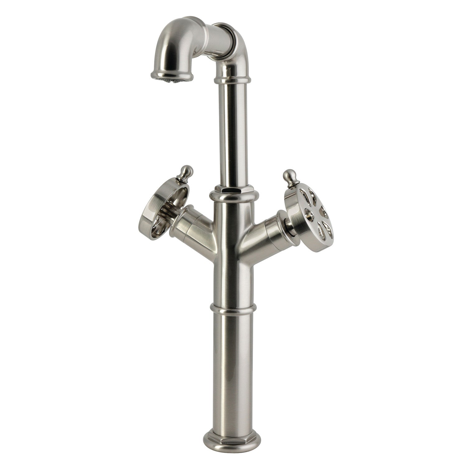 Kingston Belknap LS6608RX Robinet de bateau à deux poignées 1 trou, nickel brossé