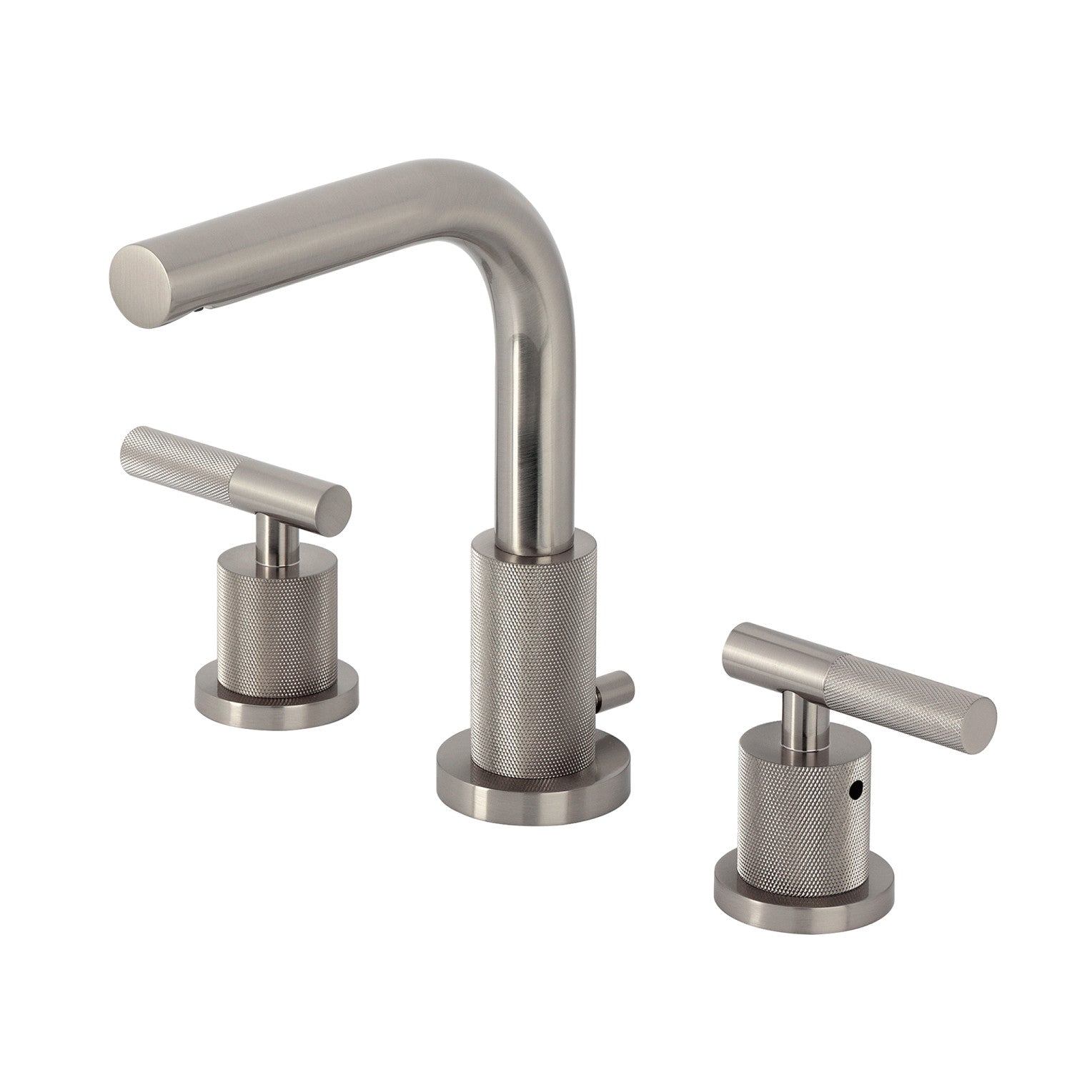 Kingston Sona FSC8958KNL - Robinet de salle de bains polyvalent à deux poignées convergentes 3 trous avec poignée moletée et à tirette en laiton, nickel brossé