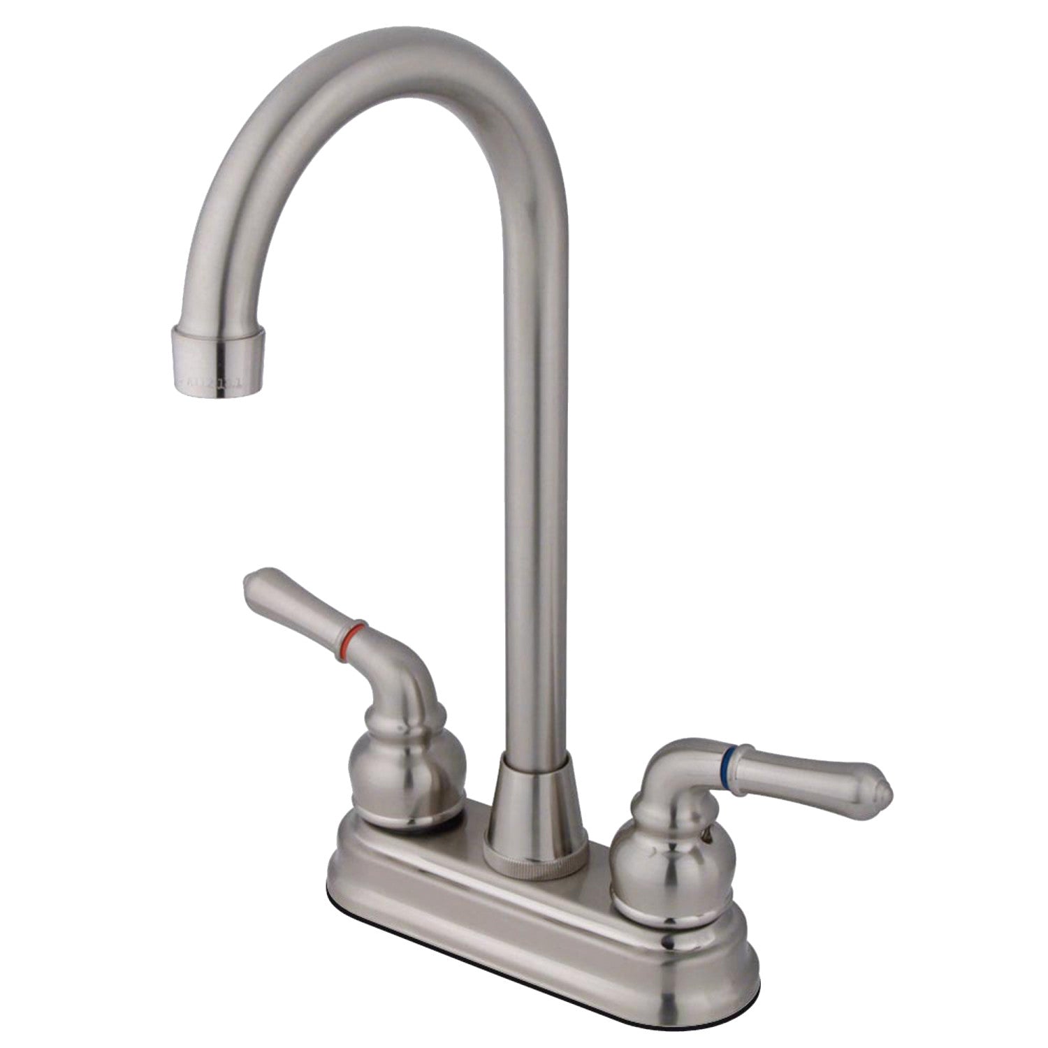 Kingston Tulare KB498 - Robinet à deux poignées 2 trous pour barre de montage de pont, nickel brossé