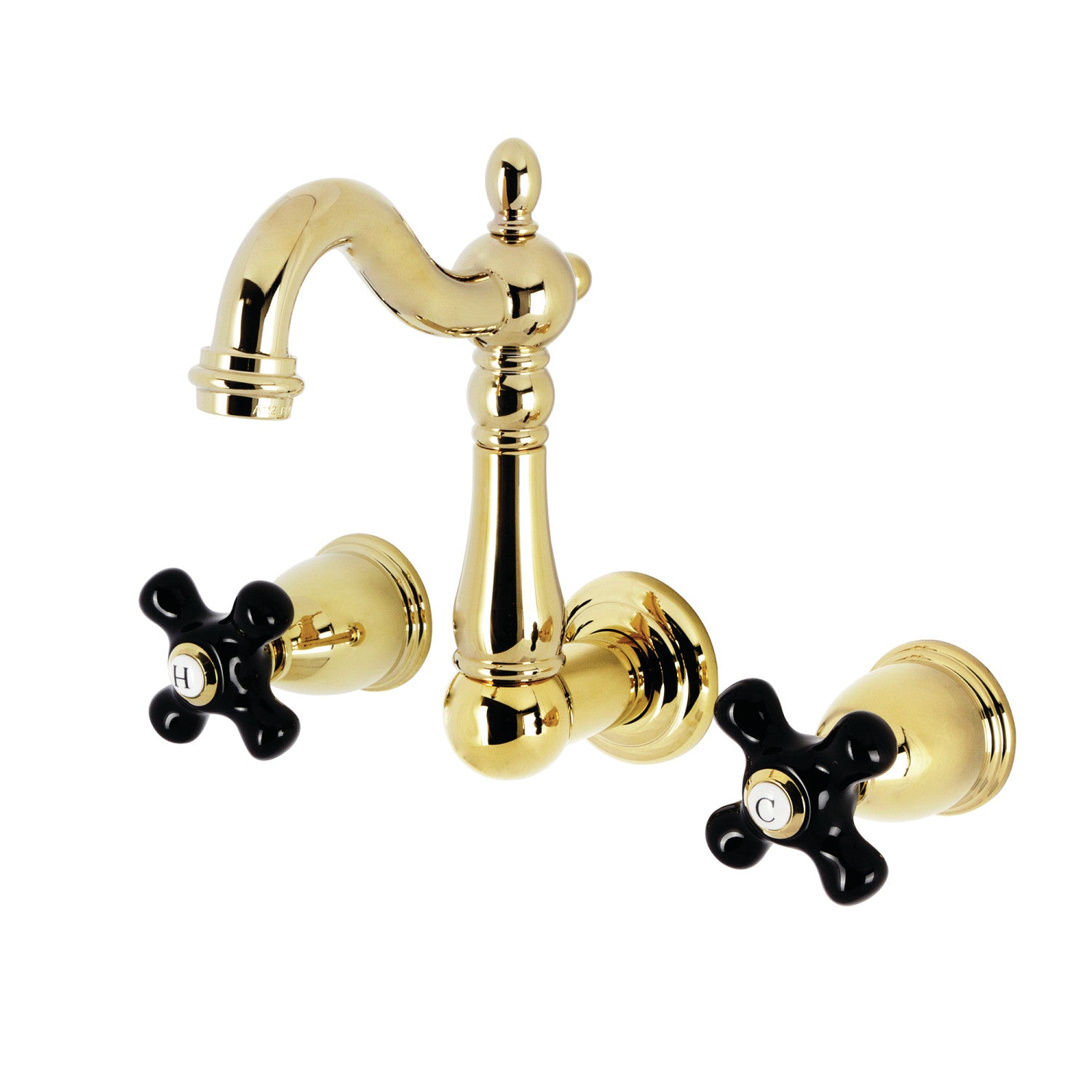 Kingston Heirloom KS1222PKX - Robinet de salle de bain à double poignée 3 trous, laiton poli