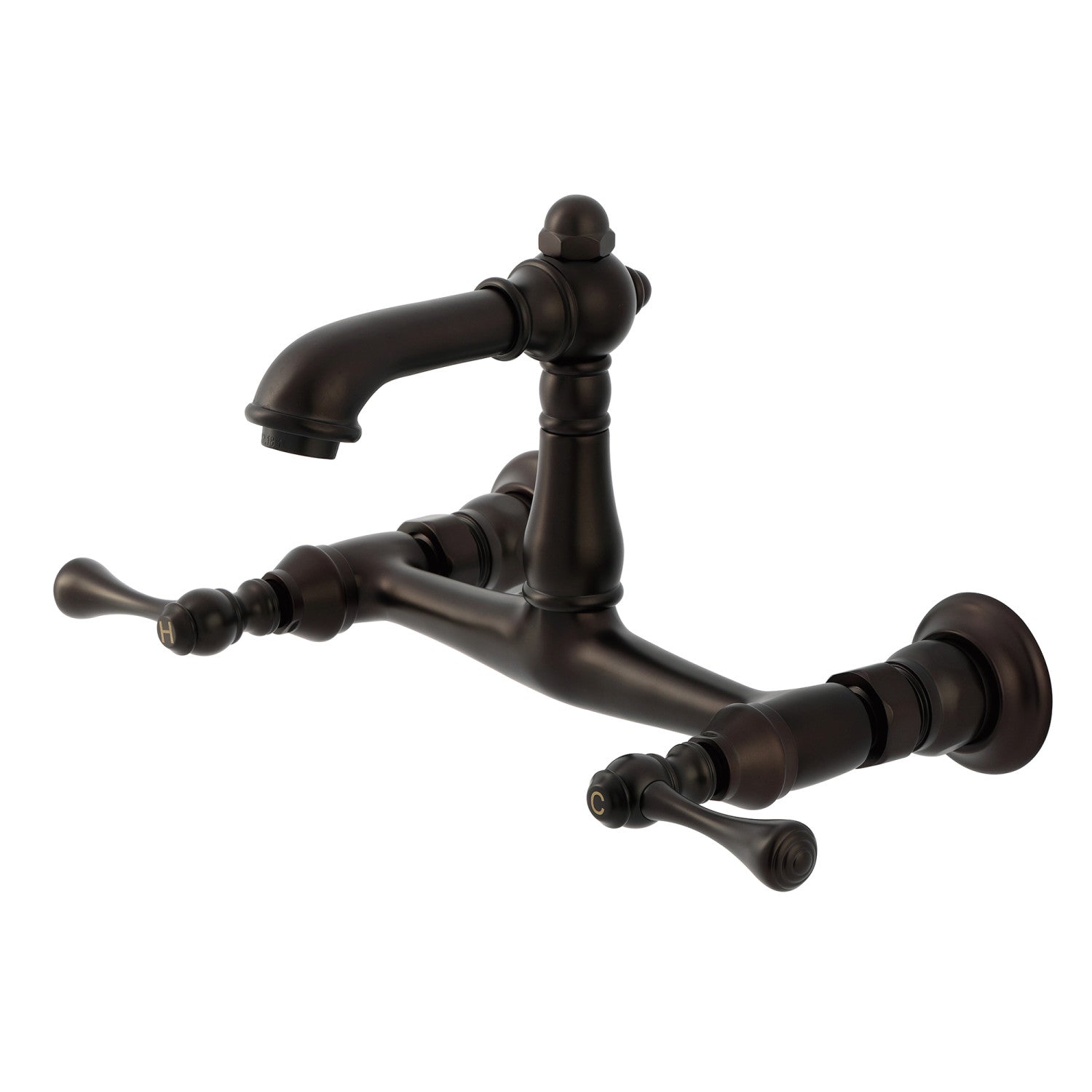 Kingston Heirloom KS7255BL - Robinet de salle de bain double poignée de pays anglais 2 trous, bronze frotté à l'huile