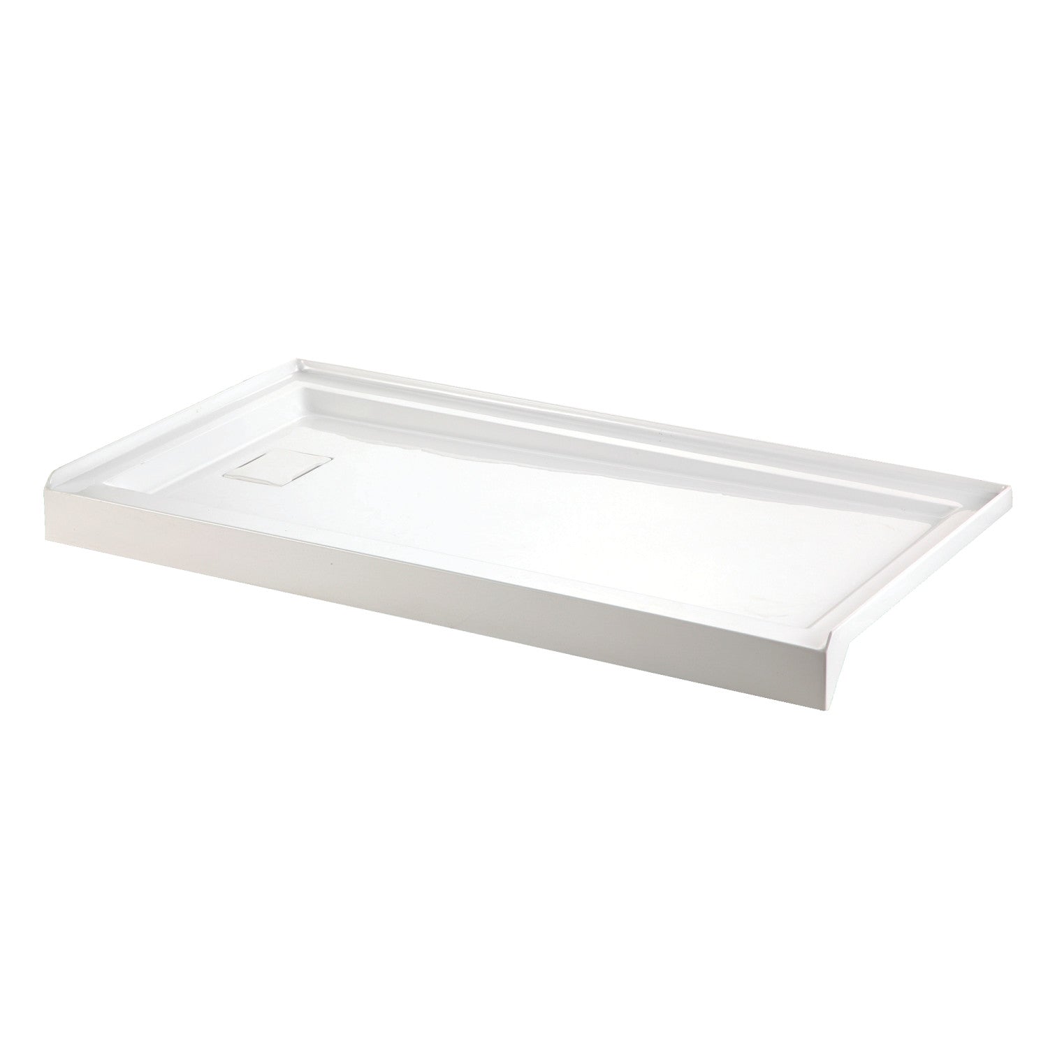 Kingston Sona VTSB60325L - Dominique 60-Inch x 32-Inch Base de douche acrylique à un seul seuil avec drain à la main gauche, blanc