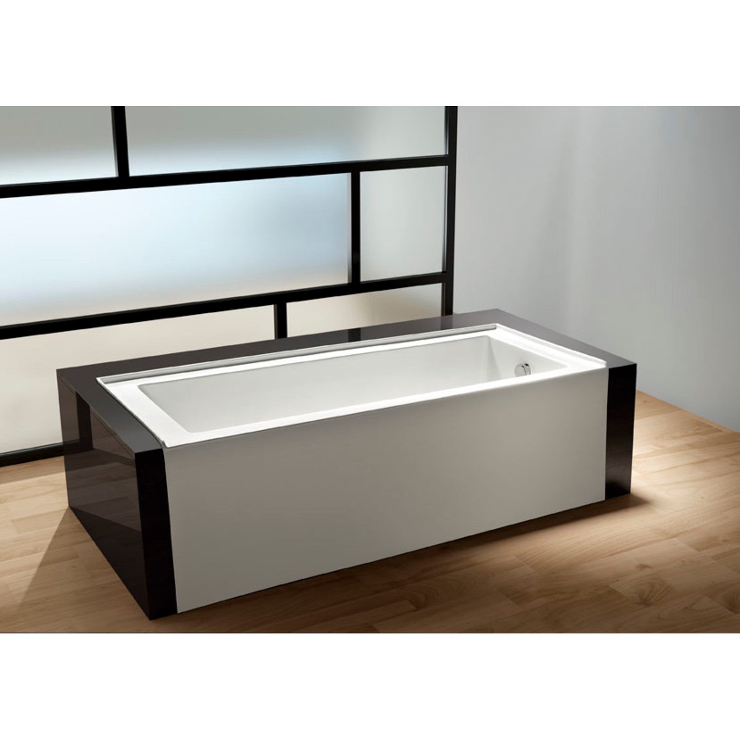 Kingston Tulare VTDE603122R - Aqua Eden 60-Inch acrylique rectangulaire 3-Wall Alcove baignoire, drain main droite, blanc brillant