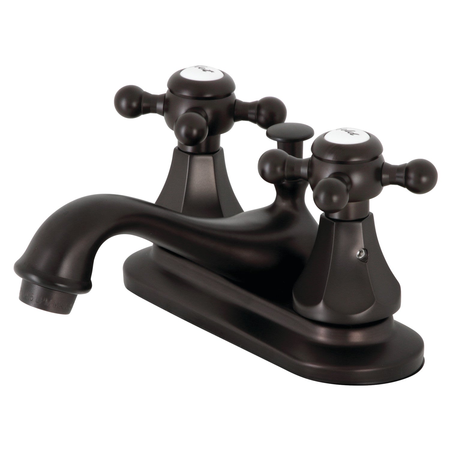 Kingston Heirloom KB605BX - Metropolitan Double-Handle 3 trous montage sur plage 4-Inch Centerset Robinet de salle de bains avec drain à tirette, Bronze Rubbé à l'huile
