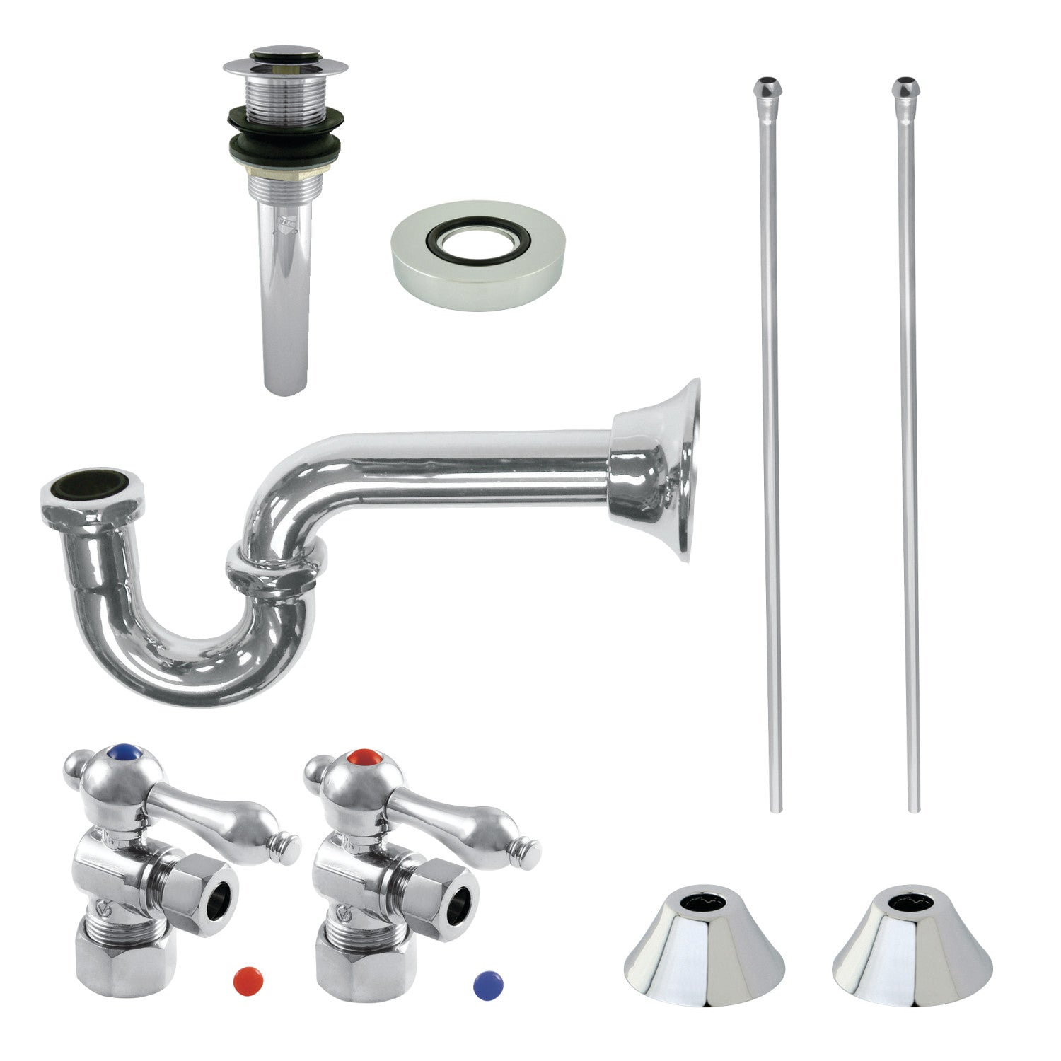 Kingston Heirloom CC53301VKB30 - Trimscape Traditional Plumbing Sink Trim Kit with P-Trap and Drain, Polished Chrome