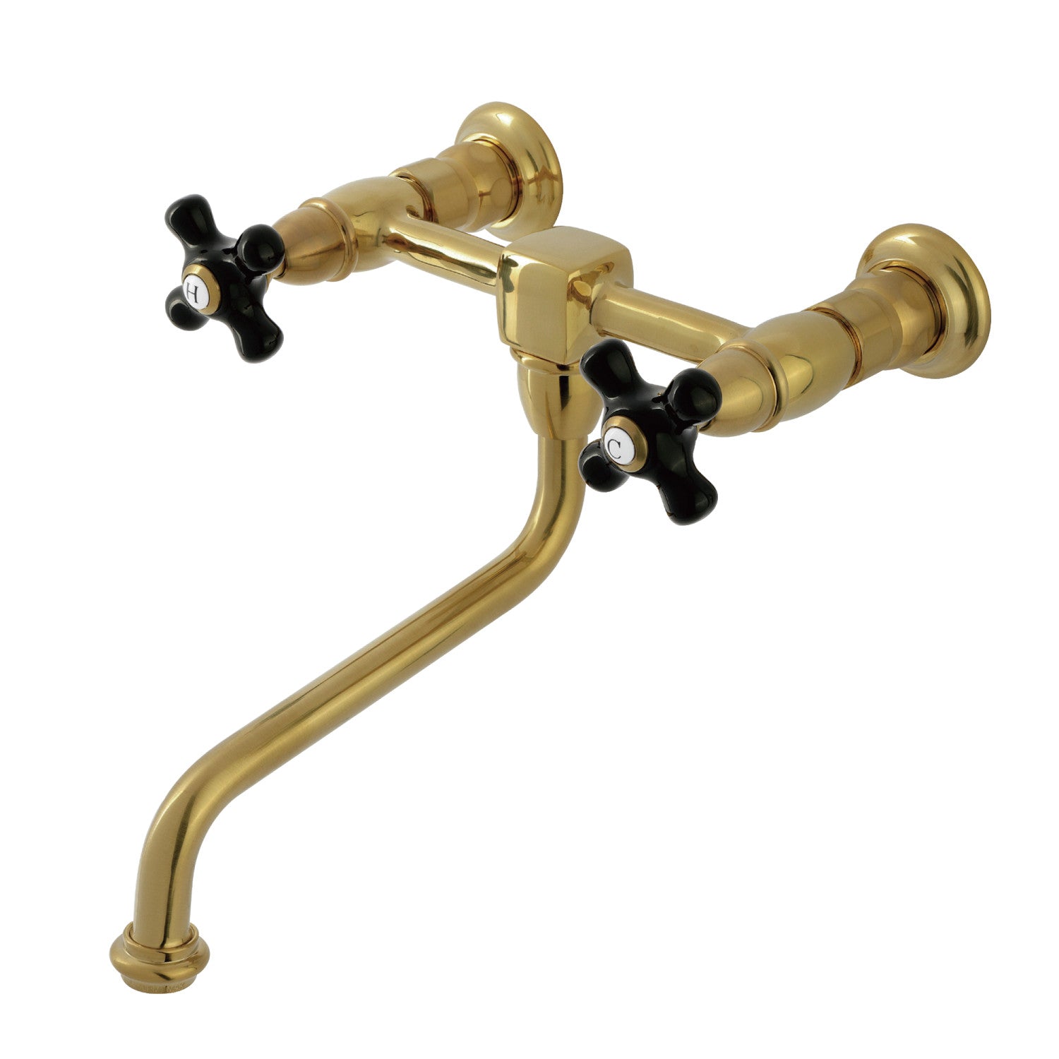 Kingston Heirloom KS1217PKX - Robinet de salle de bain à double poignée 2 trous, laiton brossé