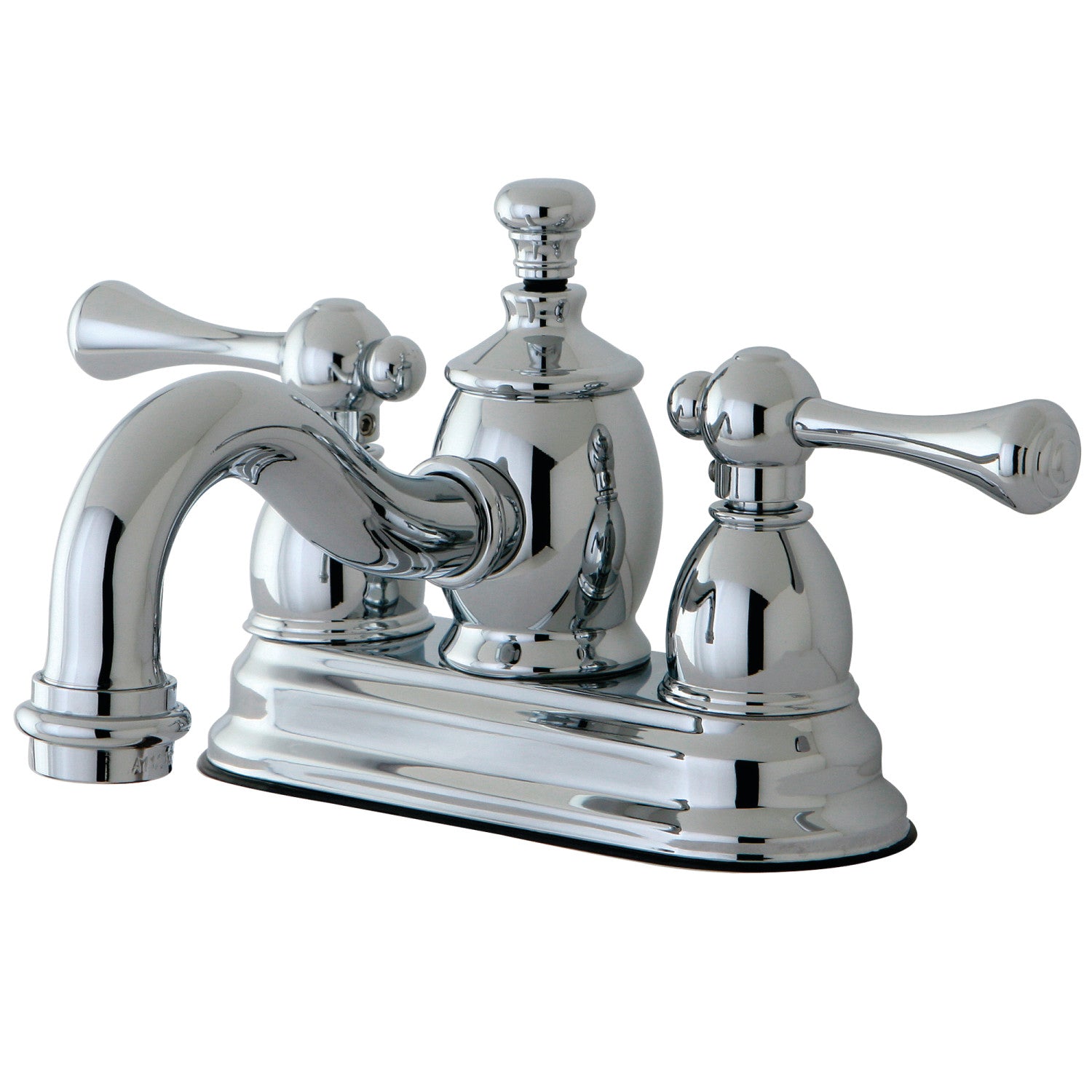 Kingston Heirloom KS7101BL - Vintage Double-Handle 3 trous montage sur plage 4-Inch Centerset Robinet de salle de bains avec laiton à tirette, Chrome poli