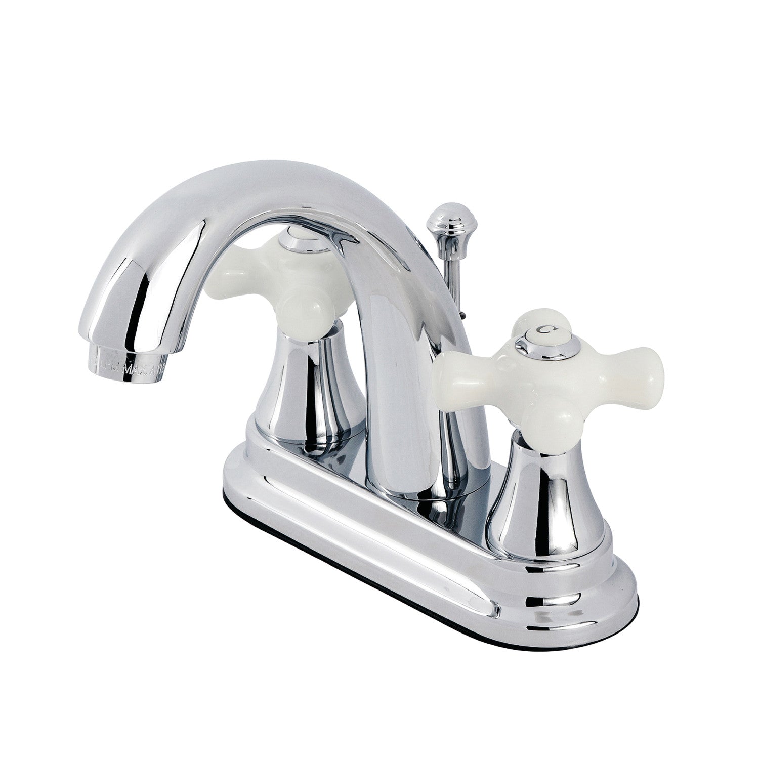 Kingston Heirloom KS7611PX - Robinet de salle de bains à double poignée vintage anglais 3 trous montage sur plage 4-Inch Centerset avec laiton à tirette, chrome poli