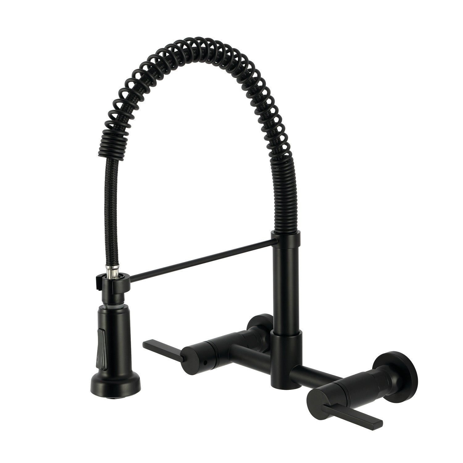 Kingston Sona GS8180CTL - Continental Double-Handle 2 trous Robinet de cuisine pré-rouleau, noir mat