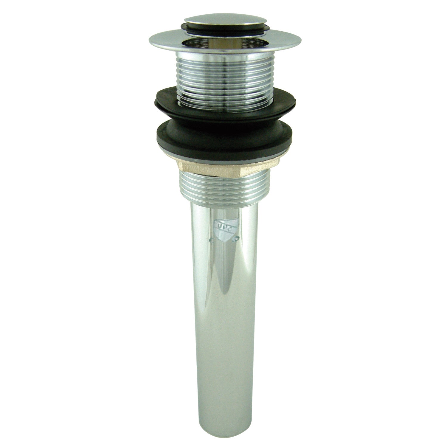 Kingston Trimscape EV8001 Brass Push Pop-Up Bathroom Sink Drain without Overflow, 22 Gauge, Polished Chrome
