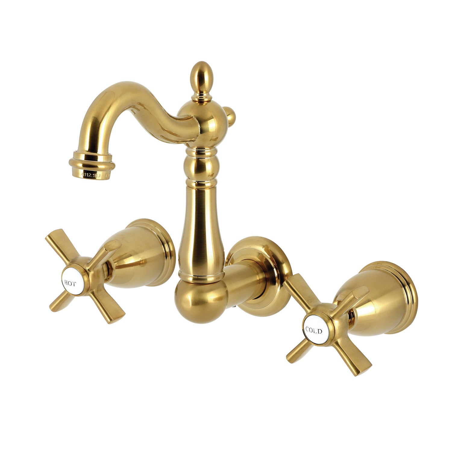 Kingston Heirloom KS1227ZX - Robinet de salle de bains à double poignée Millennium 3 trous, laiton brossé