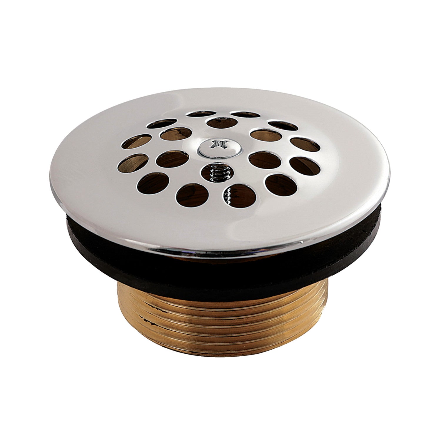 Kingston Tulare DTL201 - Made To Match Brass Tub Strainer Drain, Polished Chrome