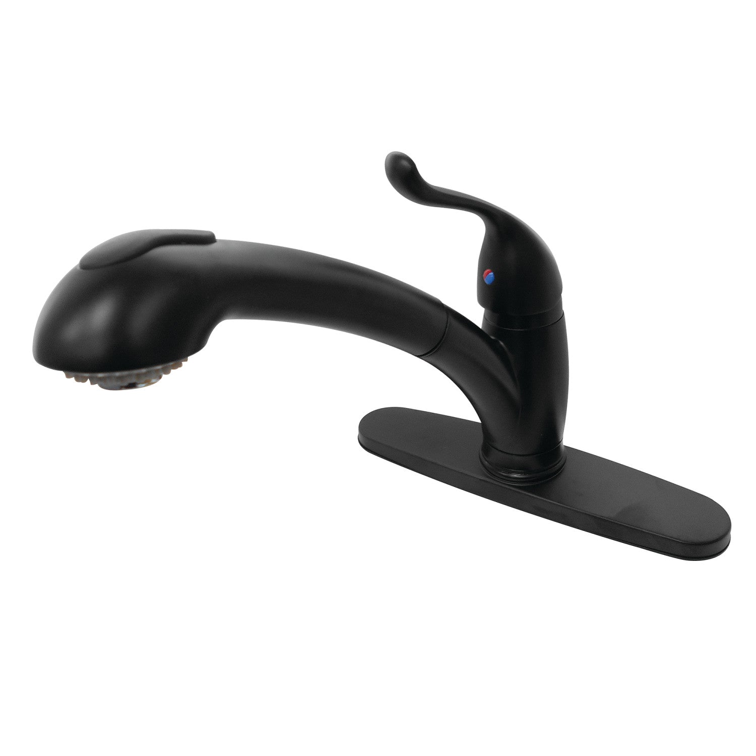 Kingston Tulare KB5700YL - Robinet de cuisine à une poignée Yosemite 1-or-3 Trou montage sur plage extractible Pulvérisateur, noir mat