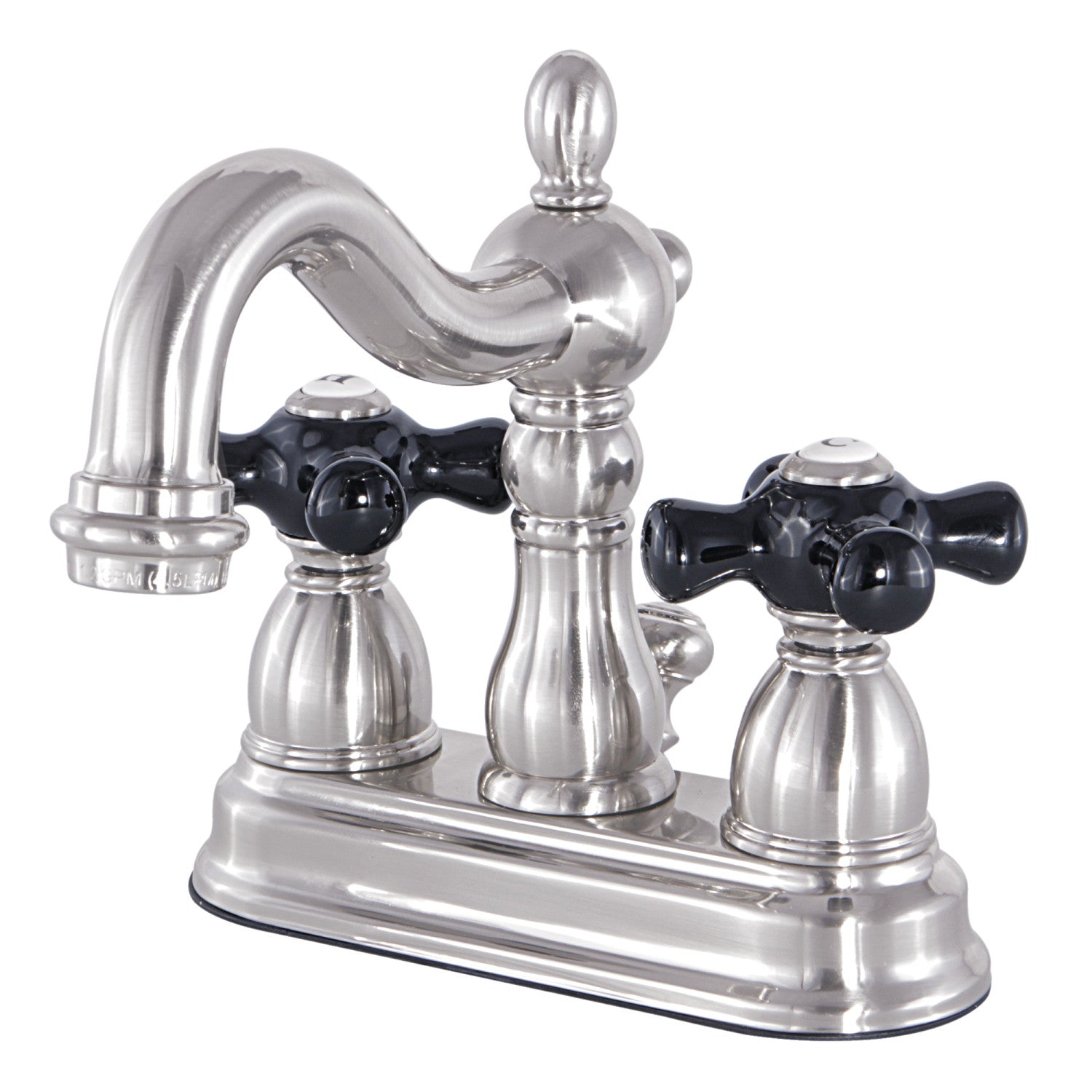 Kingston Heirloom KB1601PKX - Duchess Double-Handle 3 trous montage sur plage 4-Inch Centerset Robinet de salle de bain avec drain à tirette, chrome poli