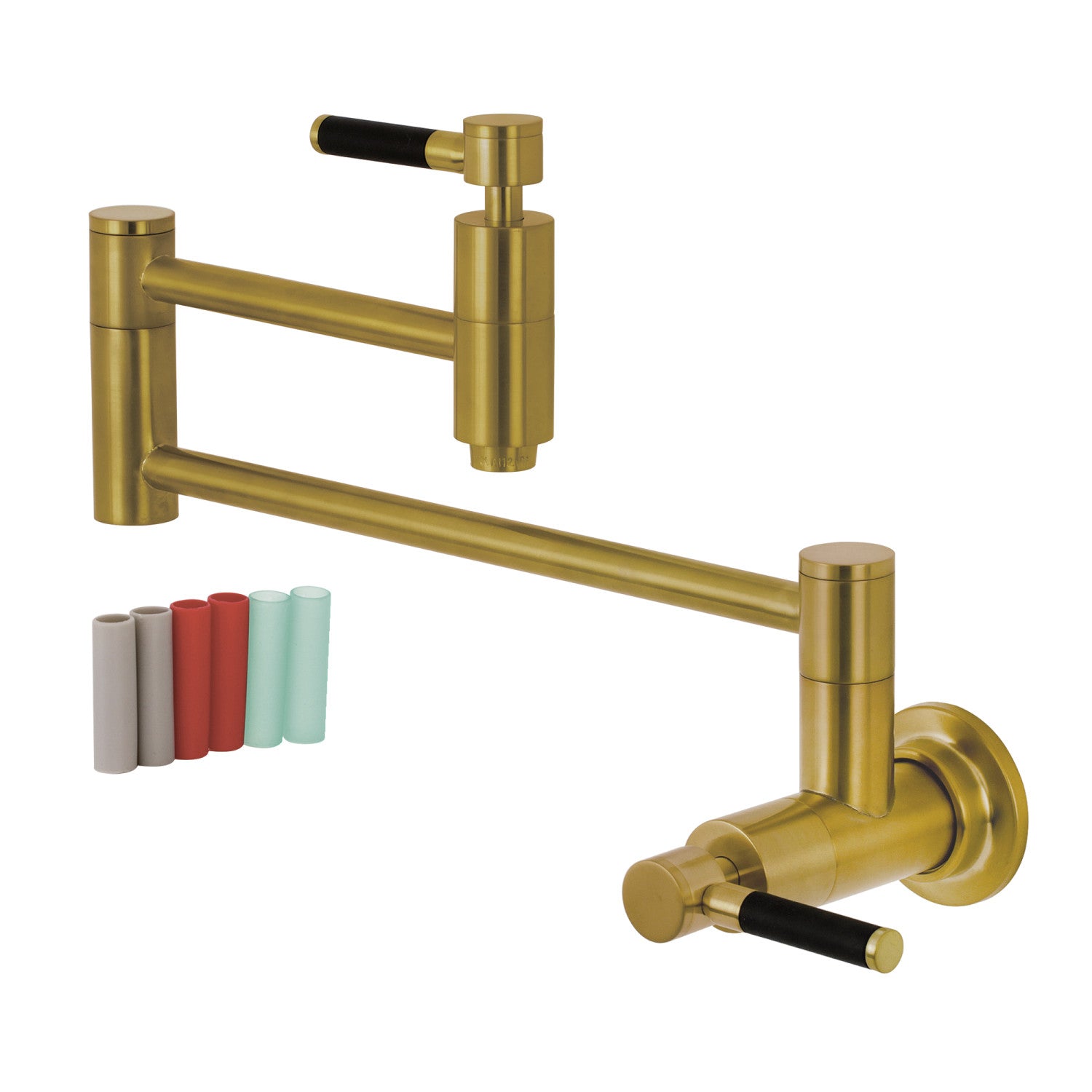 Kingston Sona KS8107DKL - Robinet de remplissage de pot de montage mural Kaiser 1 trou, laiton brossé
