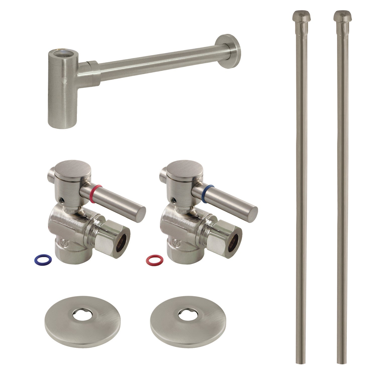 Kingston Sona CC43208DLLKB30 - Trimscape Modern Plumbing Sink Trim Kit with Bottle Trap, Brushed Nickel