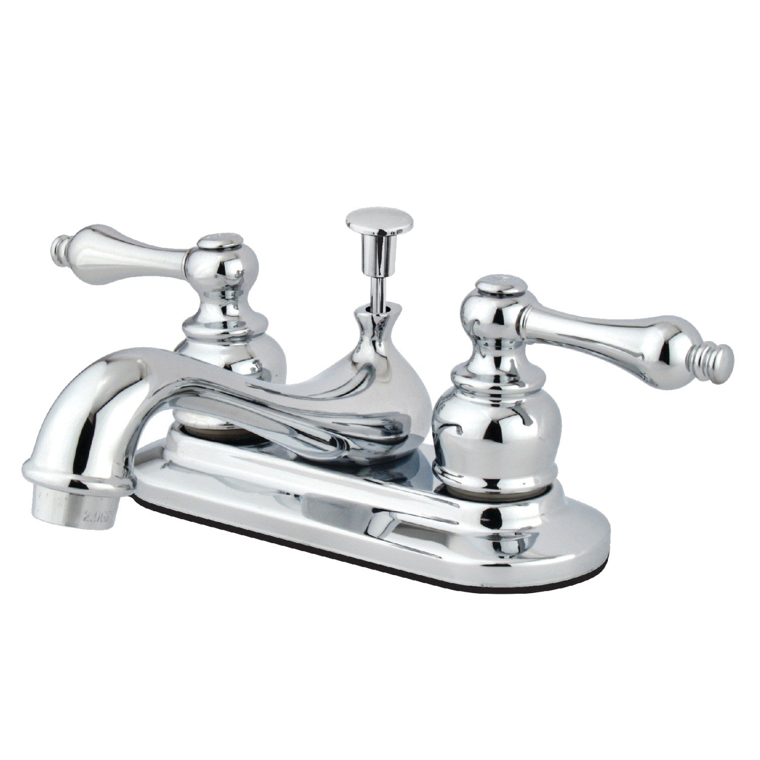 Kingston Heirloom KB601AL - Restoration Double-Handle 3-Hole Deck Mount 4-Inch Centerset Bathroom Faucet with Pop-Up Drain, Polished Chrome