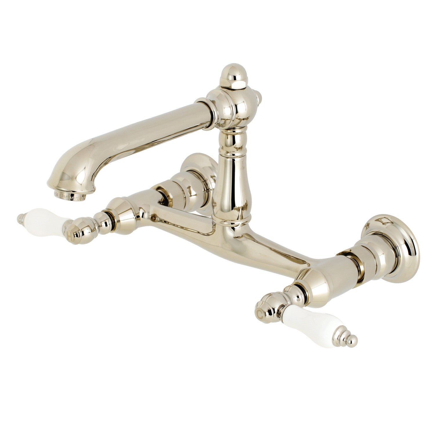 Kingston Heirloom KS7246PL - Robinet de salle de bain double poignée de pays anglais 2 trous, nickel poli