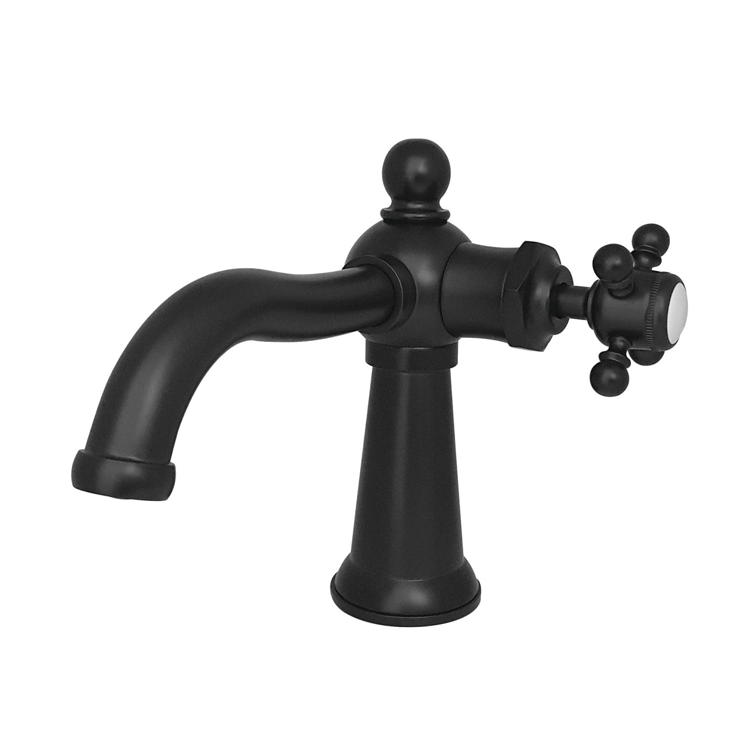Kingston Heirloom KS154BXMB - Robinet de salle de bain à une poignée nautique 1 trou avec bonde à tirette, noir mat