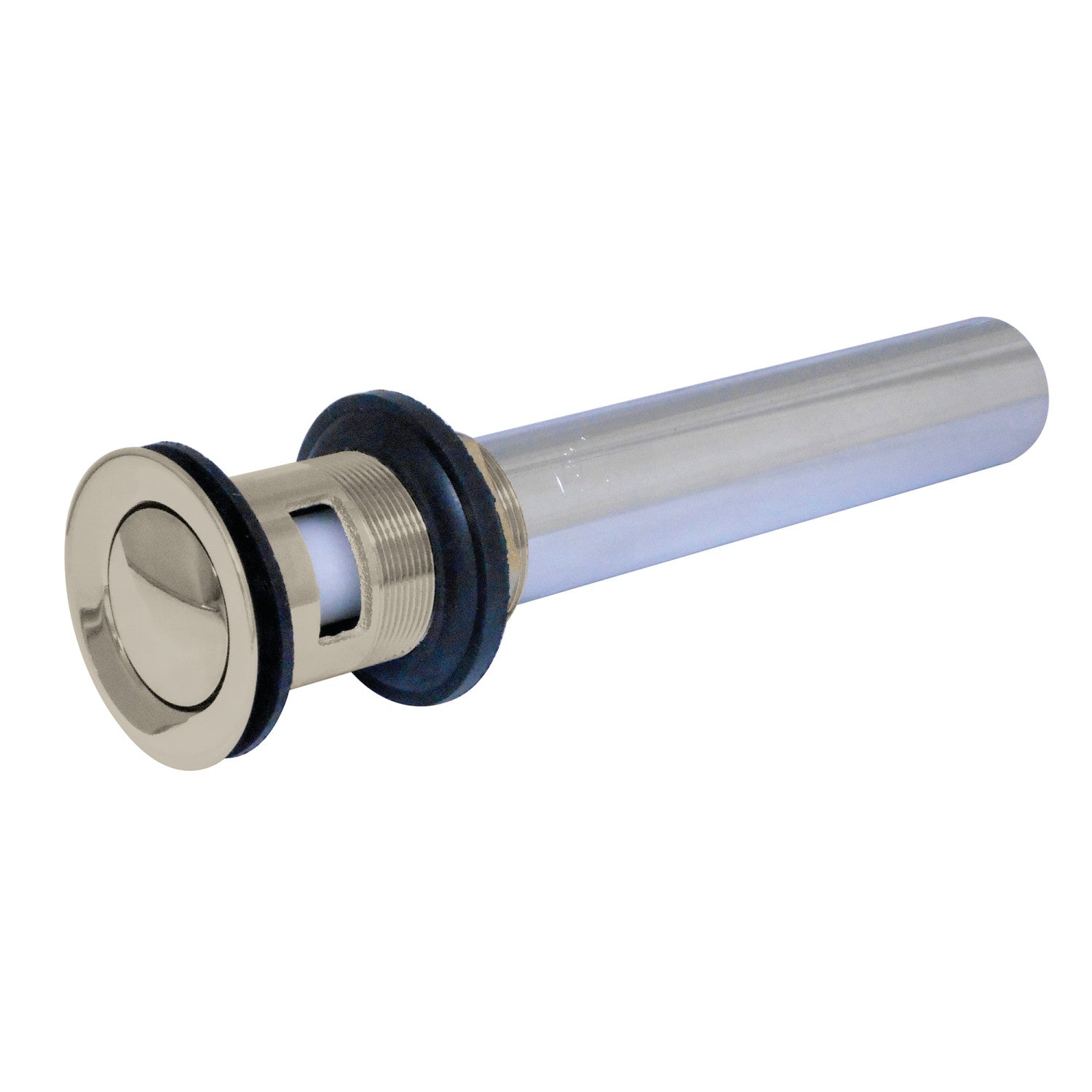 Kingston Trimscape KB8106 Brass Push Pop-Up Bathroom Sink Drain with Overflow, 22 Gauge, Polished Nickel