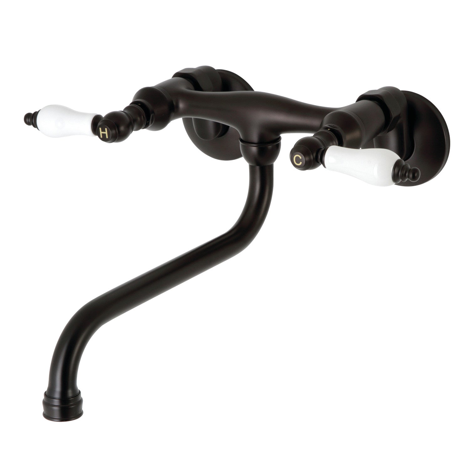 Kingston Heirloom KS515ORB - Robinet de salle de bains à double poignée 2 trous Wall Mount, bronze frotté à l'huile