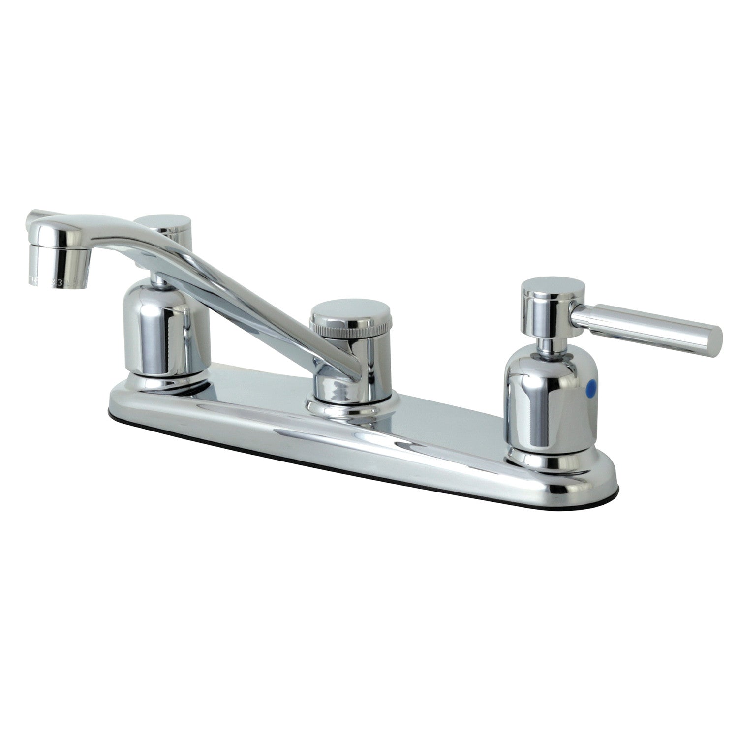 Kingston Tulare FB111DL - Robinet de cuisine central à deux poignées Concord 2 trous 8, chrome poli