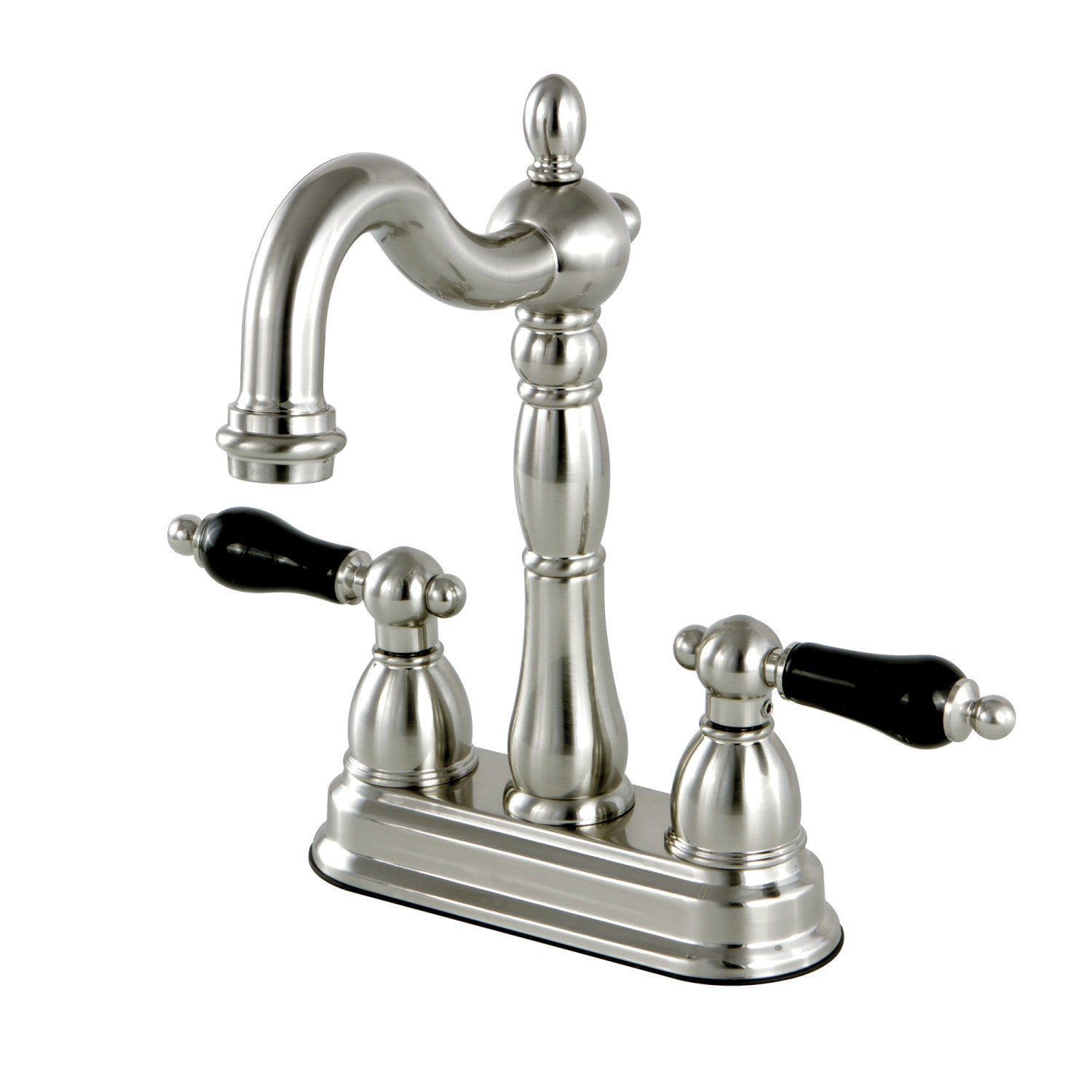 Kingston Heirloom KB1498PKL - Robinet de bar à deux poignées 2 trous, nickel brossé