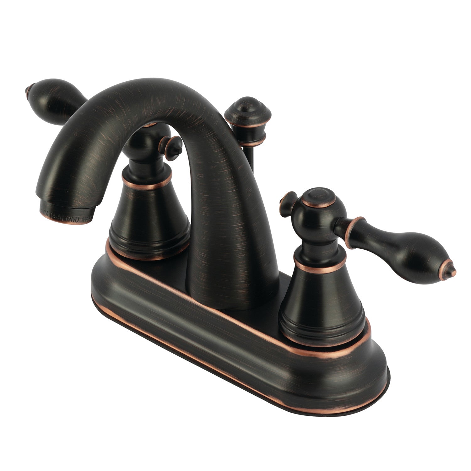 Kingston English Classic FSY7616AL Double-Handle 3 trous montage sur plage 4-Inch Centerset Robinet de salle de bains avec drain à tirette, Naples Bronze
