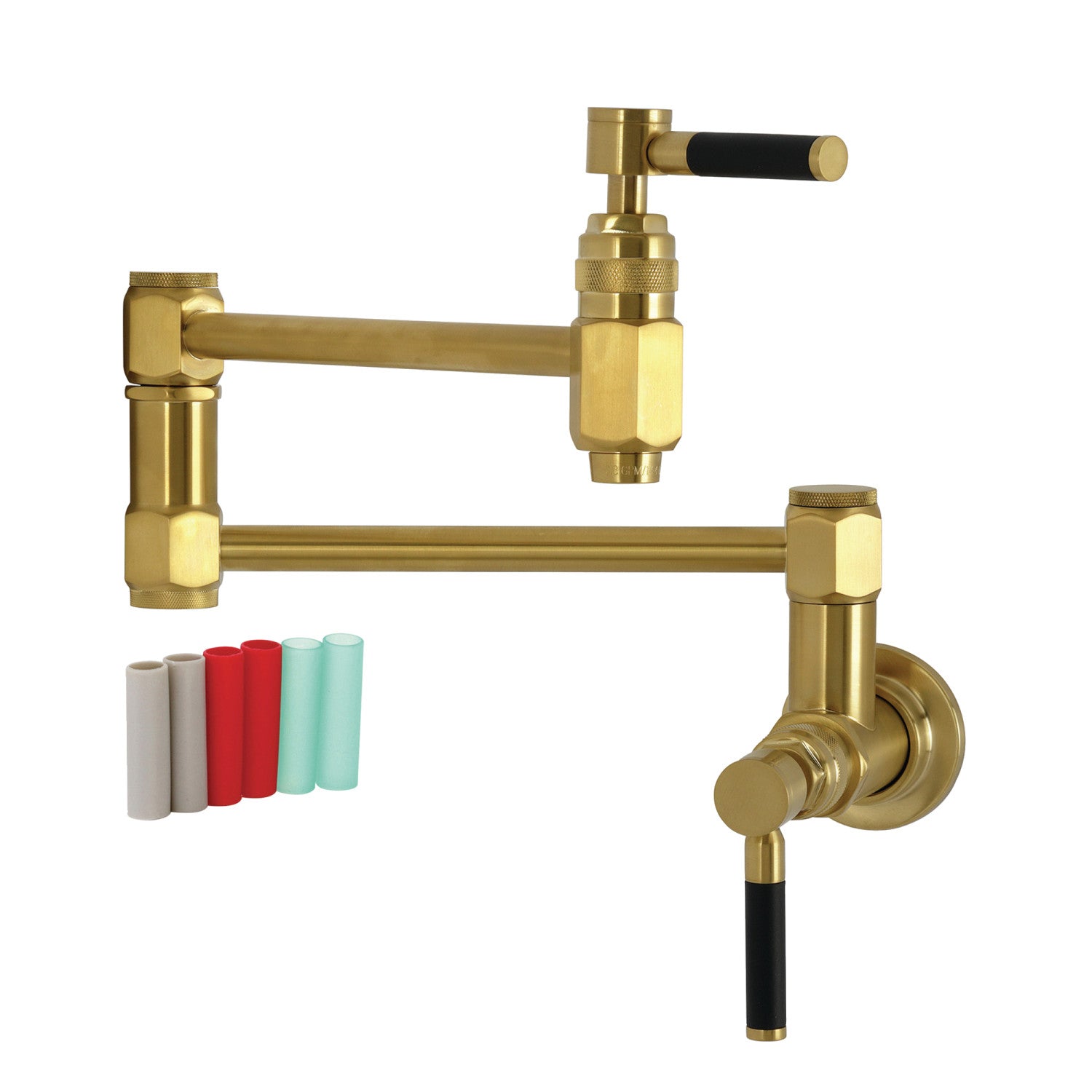 Kingston Sona KS5107DKL - Robinet de remplissage de pot de montage mural Kaiser 1 trou, laiton brossé