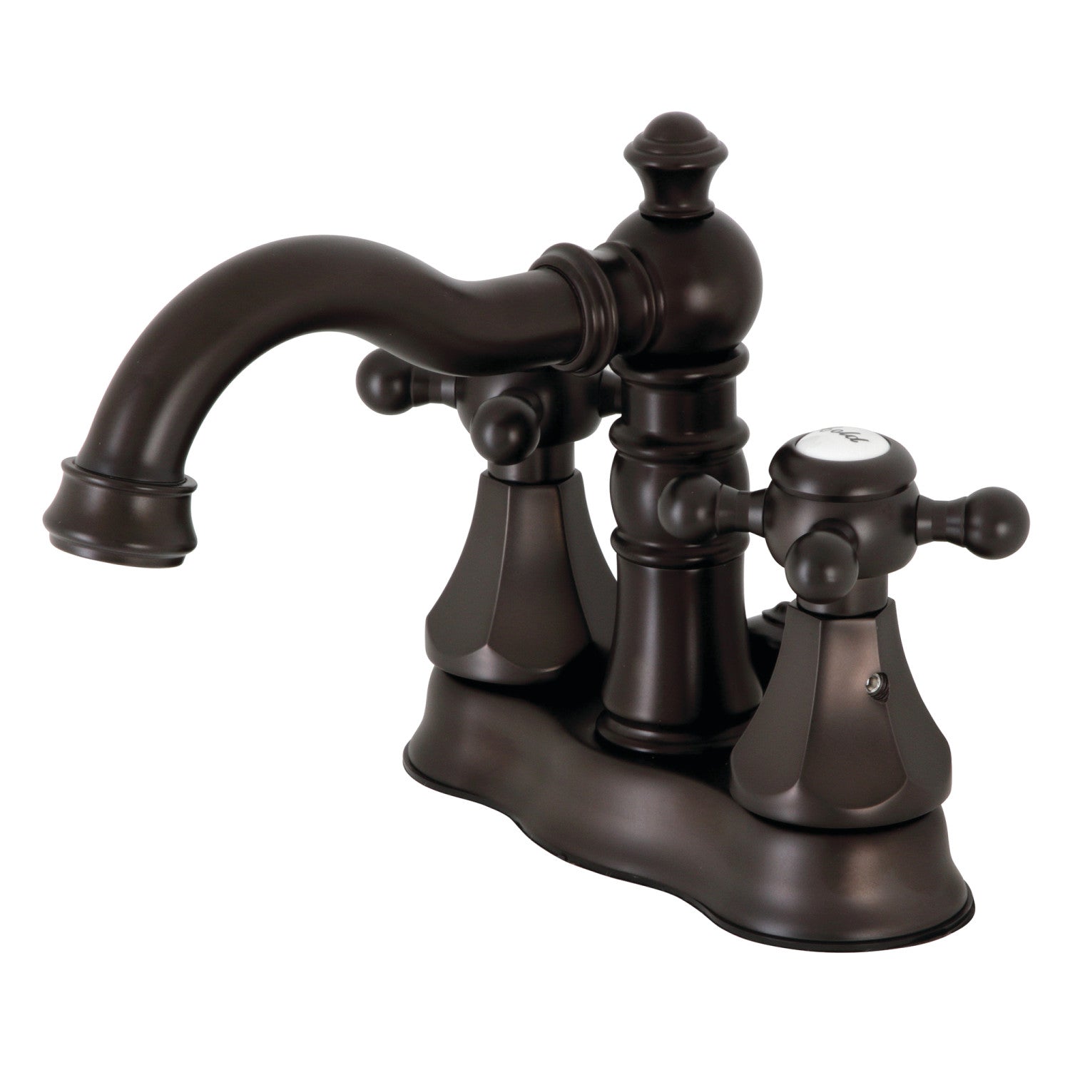Kingston Heirloom FSC1605BX - Metropolitan Double-Handle 3 trous montage sur plage 4-Inch Centerset Robinet de salle de bains avec laiton à tirette, Bronze frotté à l'huile