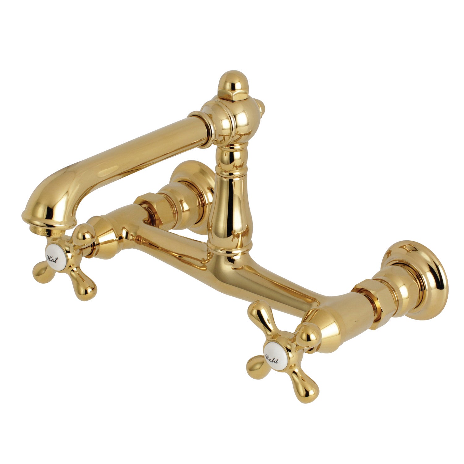Kingston Heirloom KS7242AX - Robinet de salle de bains à double poignée de pays anglais 2 trous, laiton poli