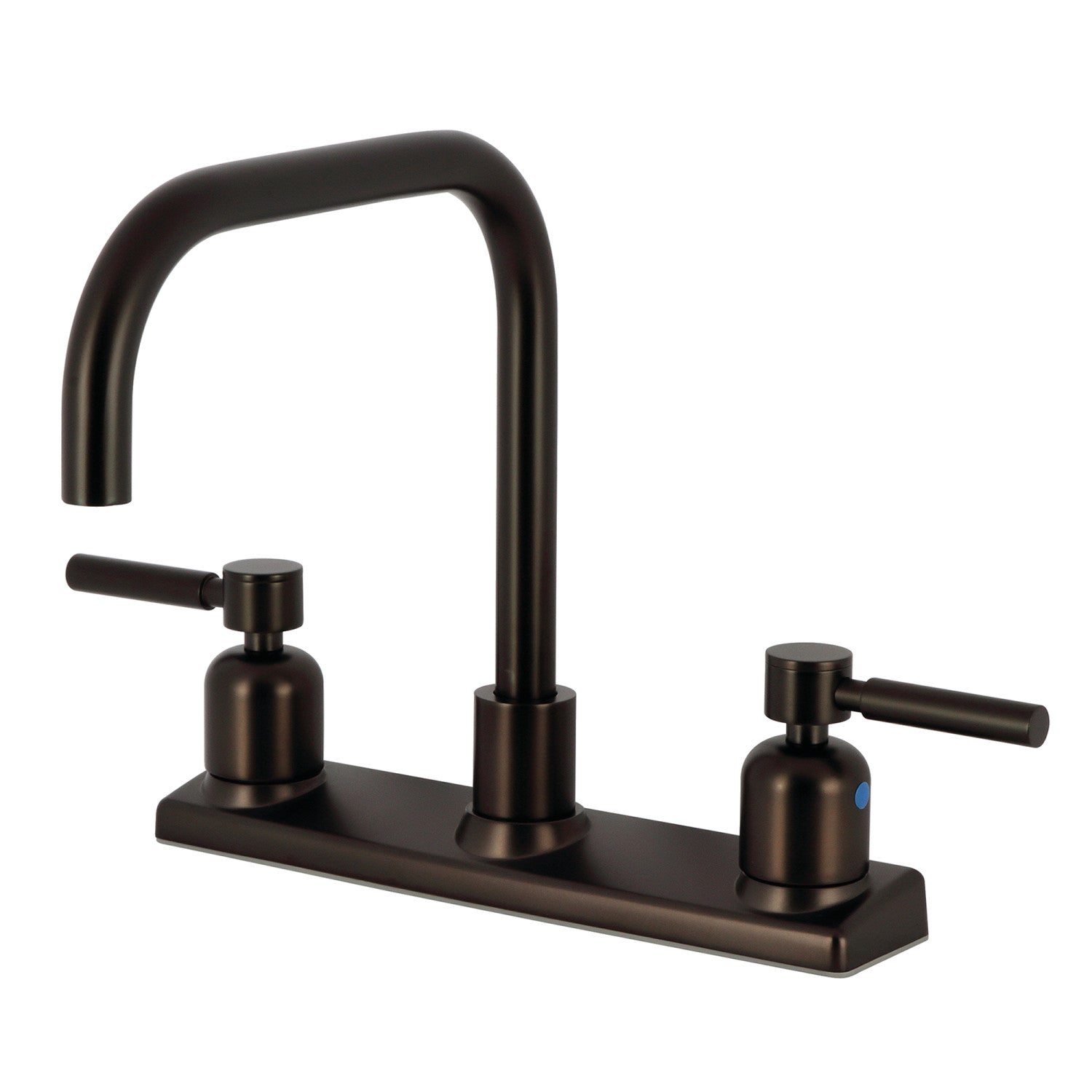 Kingston Sona FB2145DL - Robinet de cuisine central à deux poignées Concord 2 trous 8", Bronze frotté à l'huile