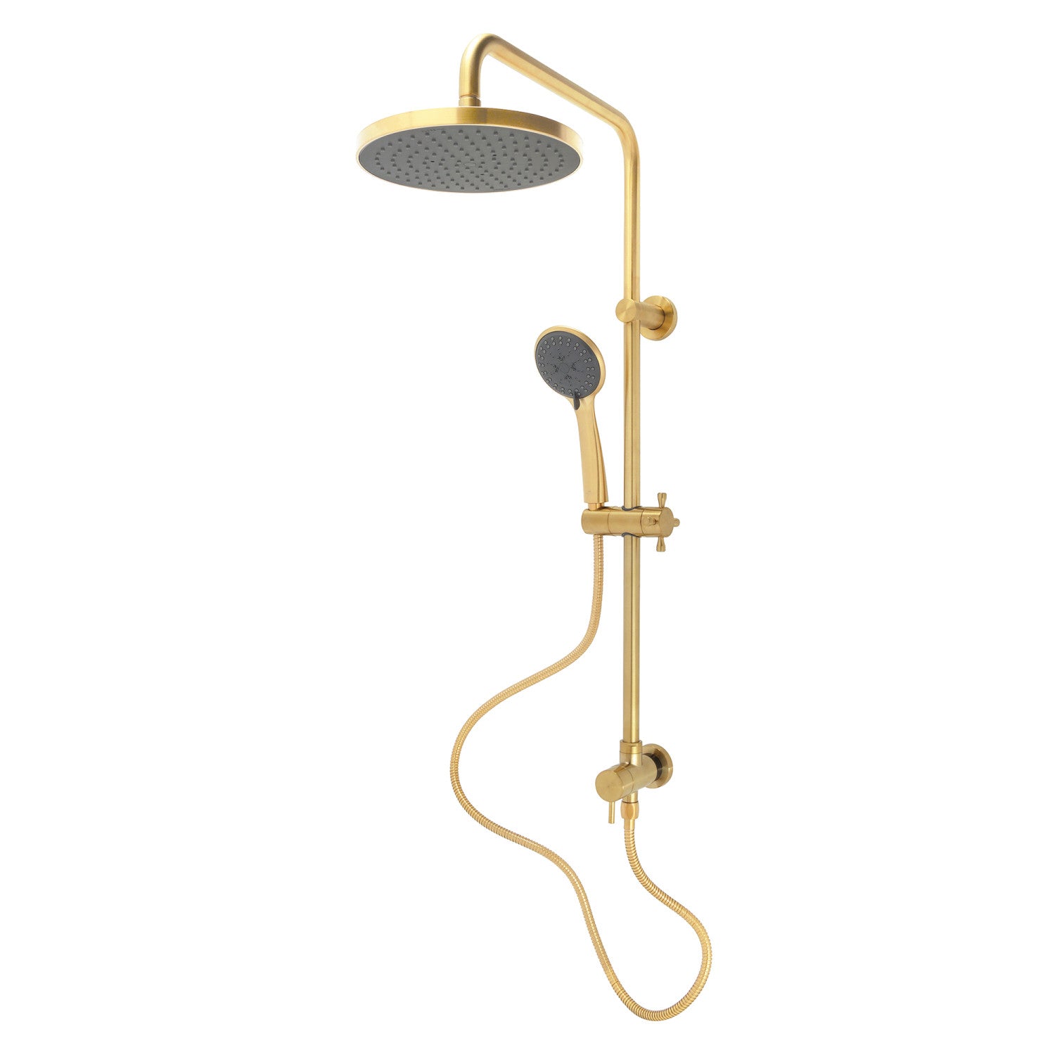 Kingston Sona KSG2397D - Concord Wall Mount Rain Drop Shower System with Hand Shower, Brushed Brass