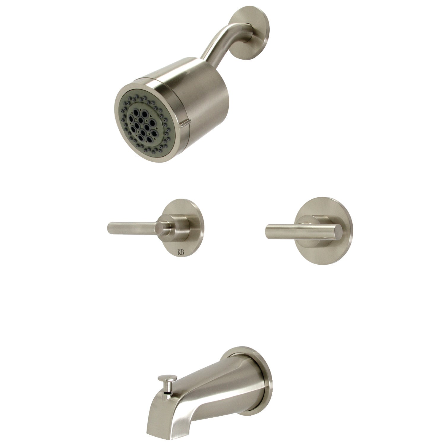 Kingston Sona KBX8148CML - Robinet de baignoire et de douche à double poignée Manhattan, nickel brossé