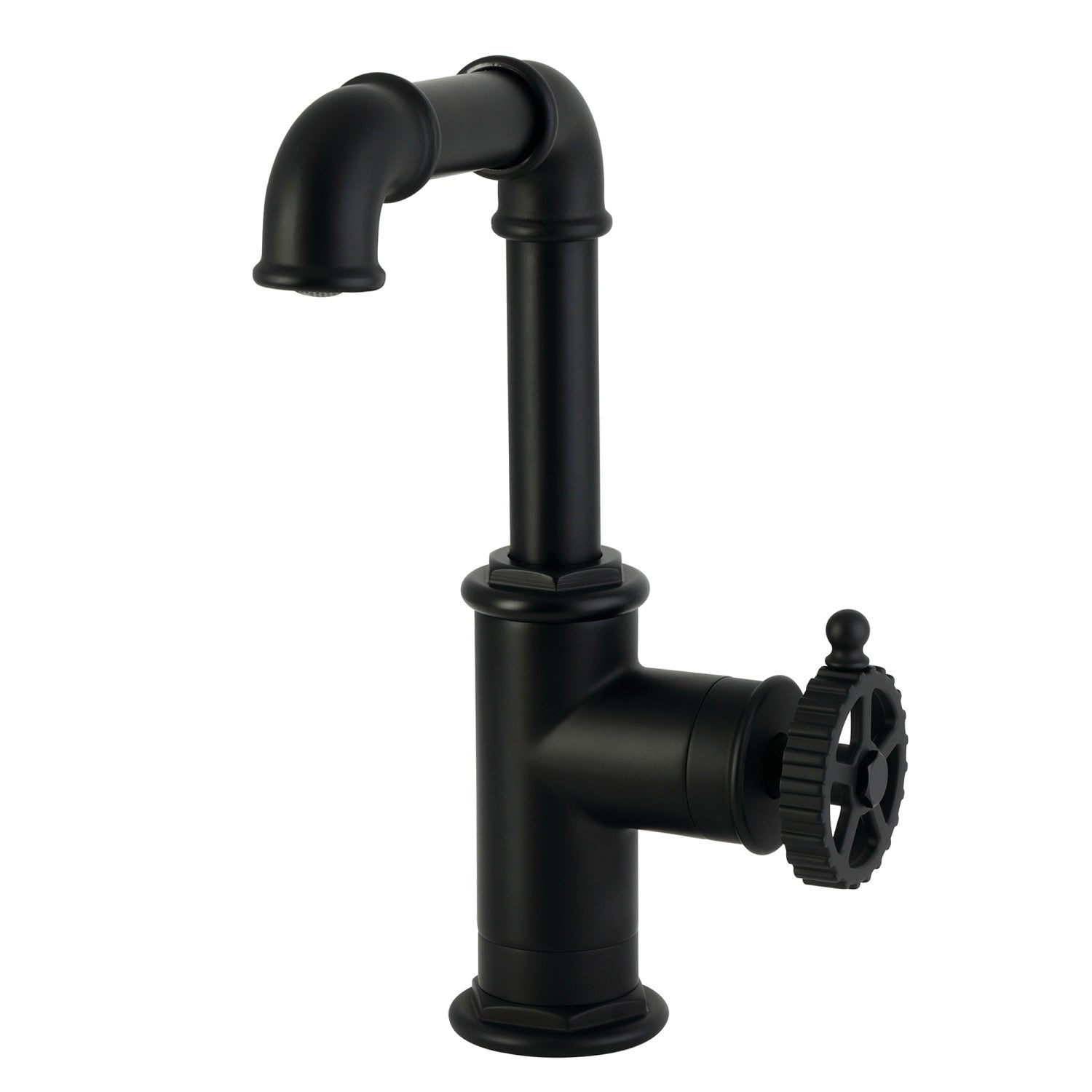 Kingston Fuller LS6000CG Robinet de salle de bains à une poignée 1 trou avec bonde à tirette, noir mat