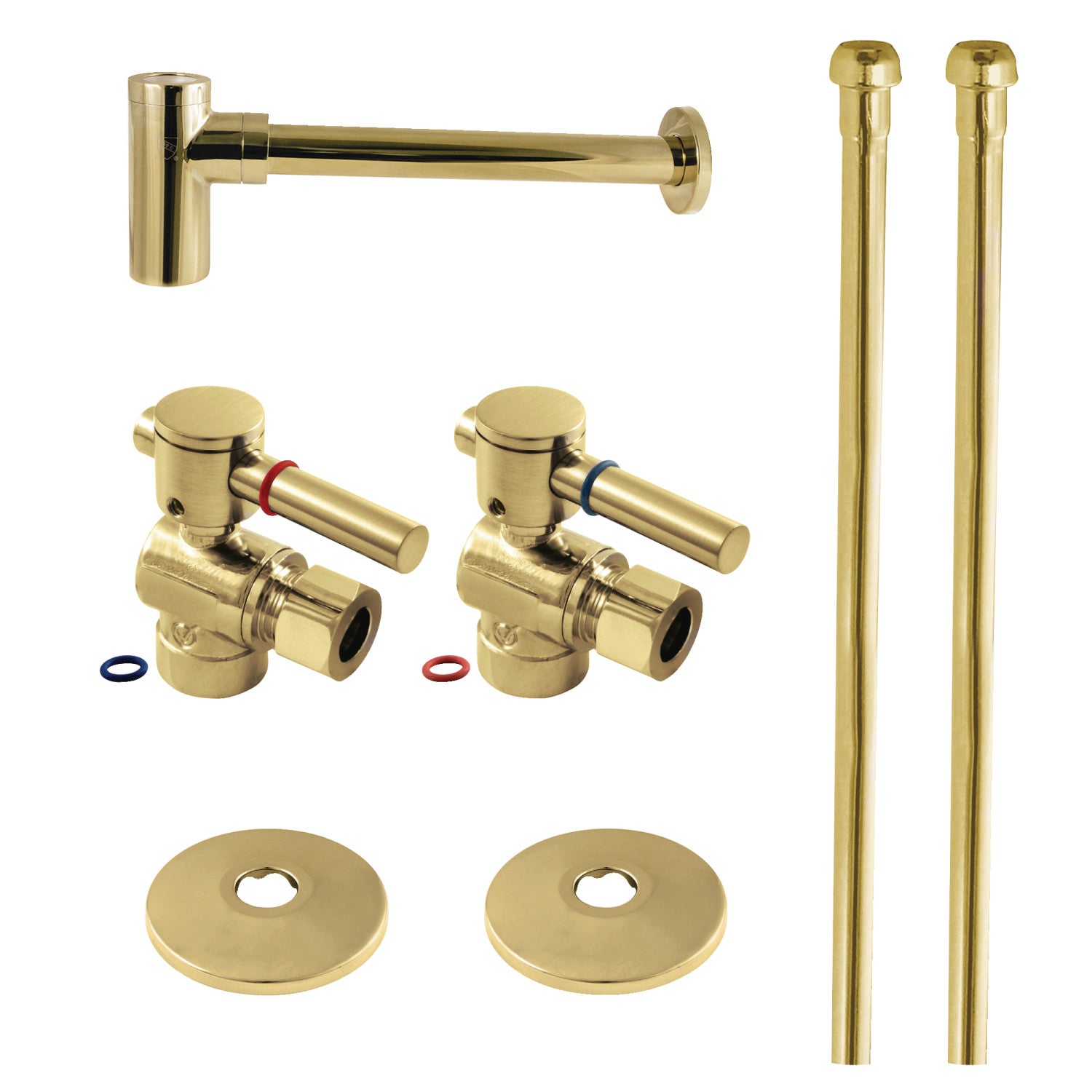 Kingston Sona CC43202DLLKB30 - Trimscape Modern Plumbing Sink Trim Kit with Bottle Trap, Polished Brass