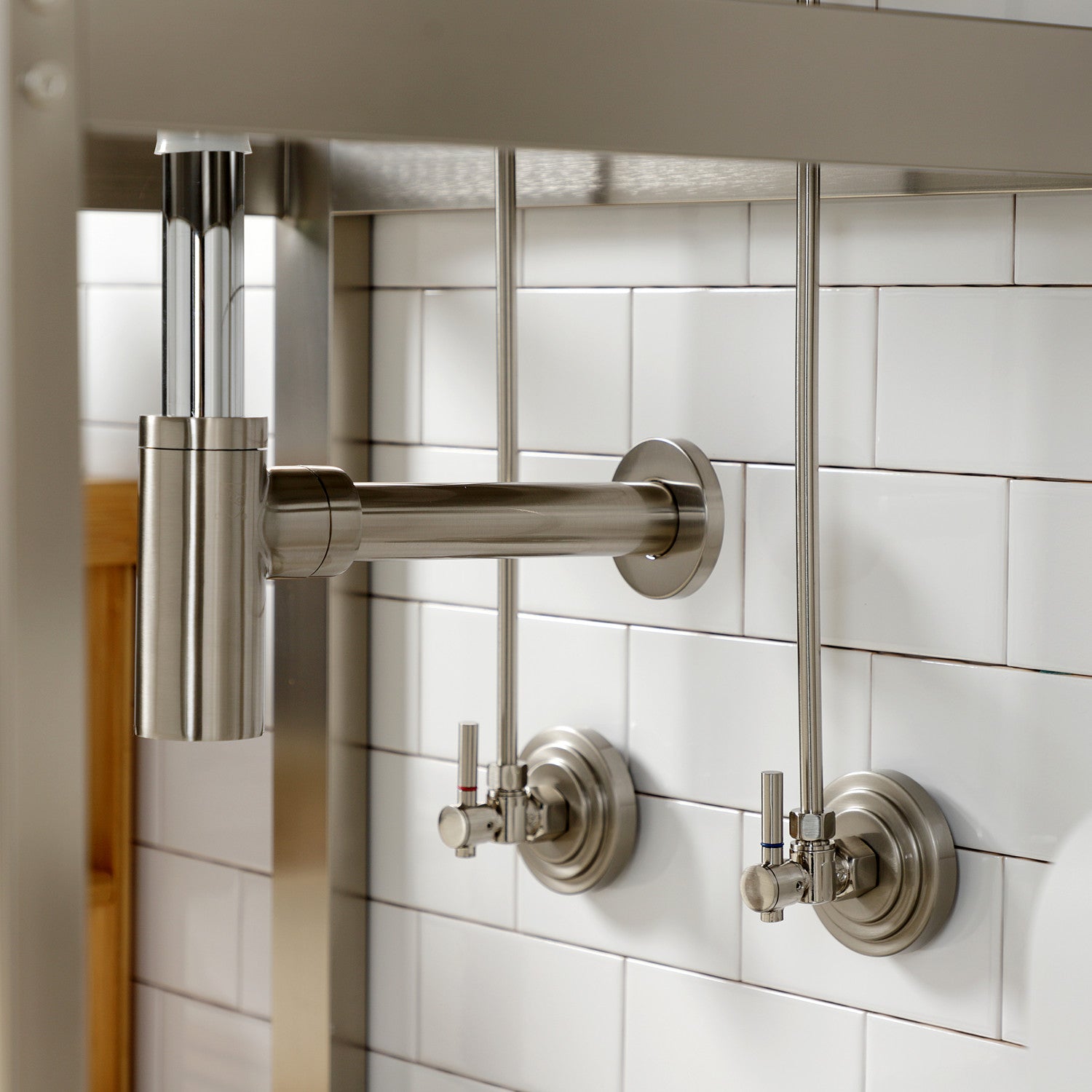 Kingston Sona CC53308DLTRMK2 - Trimscape Modern Plumbing Sink Trim Kit with Bottle Trap and Overflow Drain, Brushed Nickel