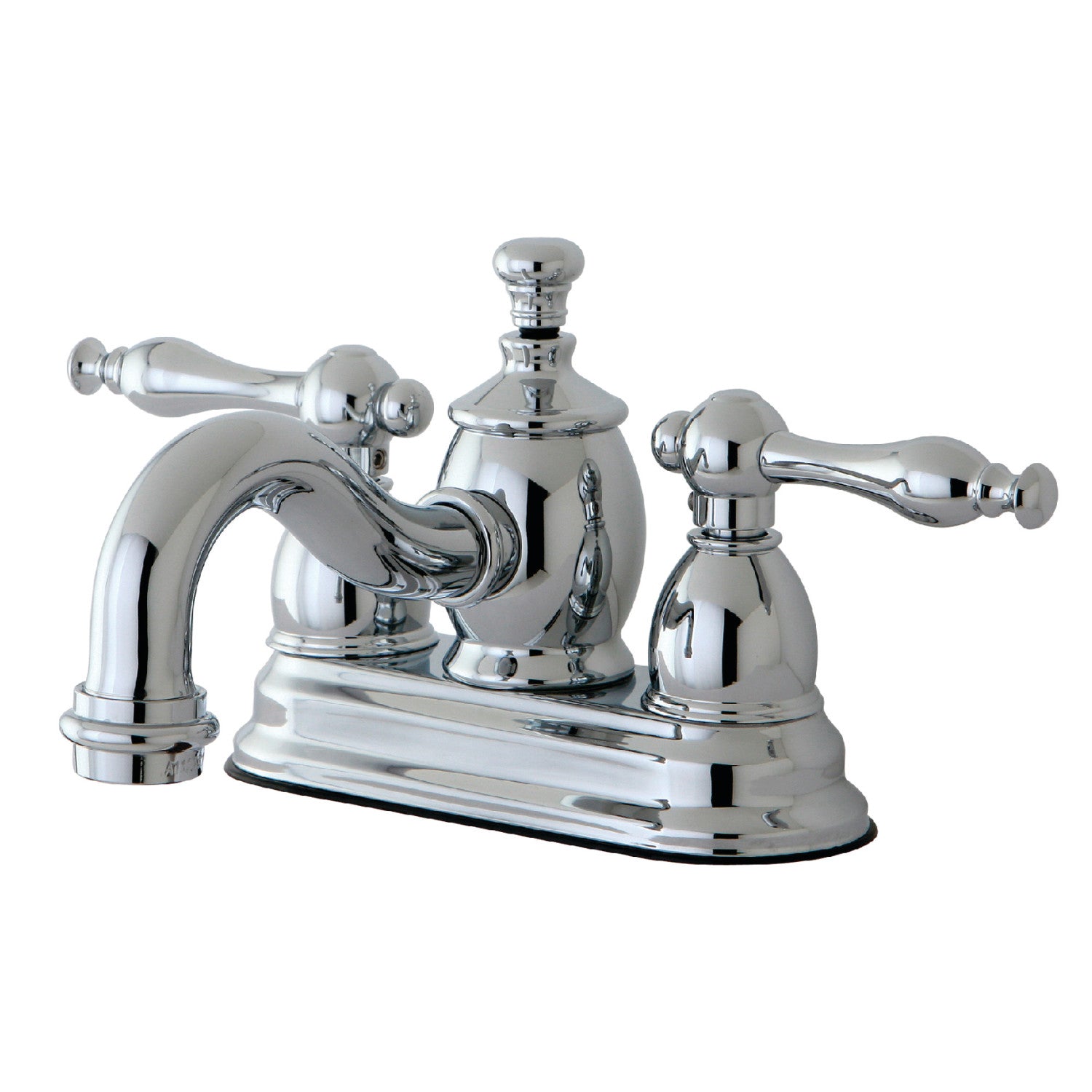 Kingston Heirloom KS7101NL - Naples Double-Handle 3 trous montage sur plage 4-Inch Centerset Robinet de salle de bains avec laiton à tirette, Chrome poli