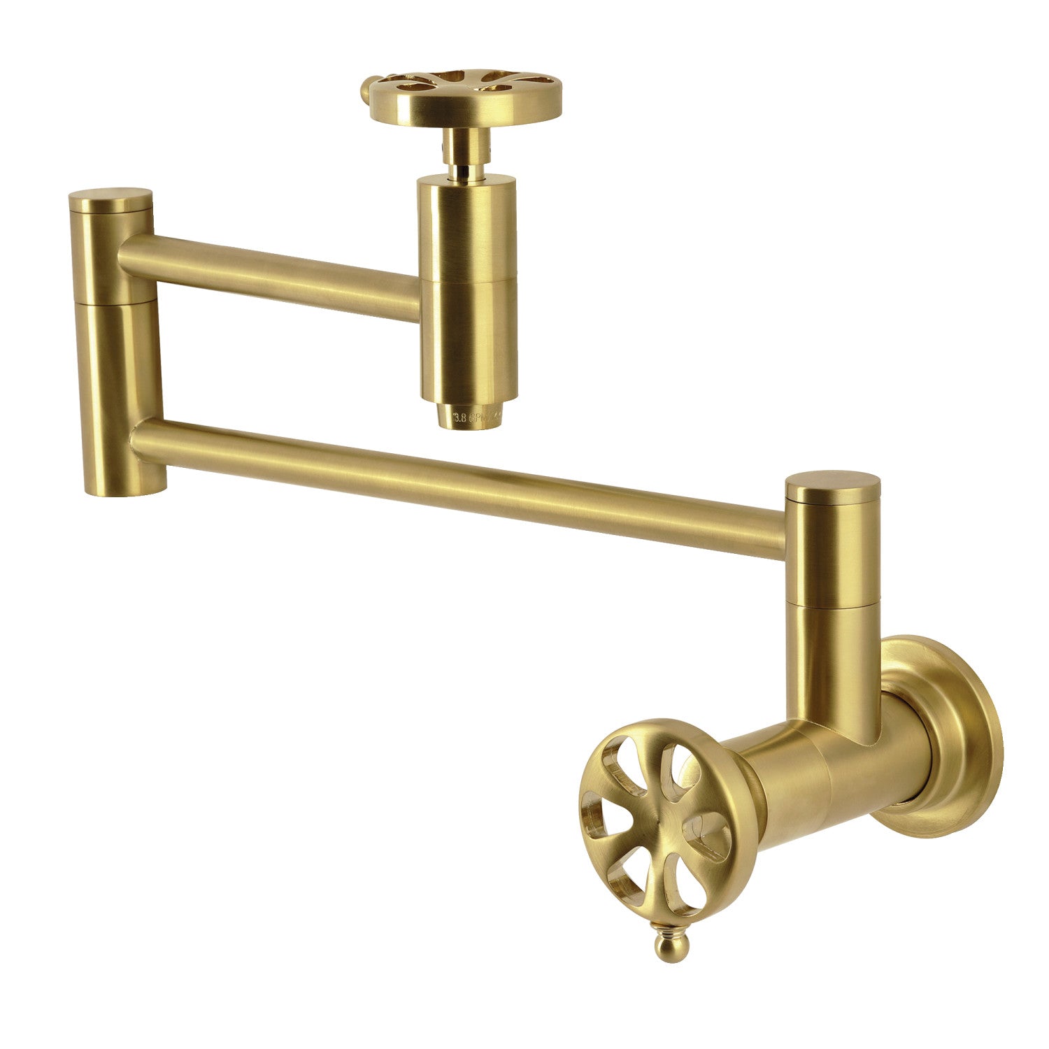 Kingston Sona KS8107RX - Belknap Robinet de remplissage de pot à deux poignées 1 trou, laiton brossé