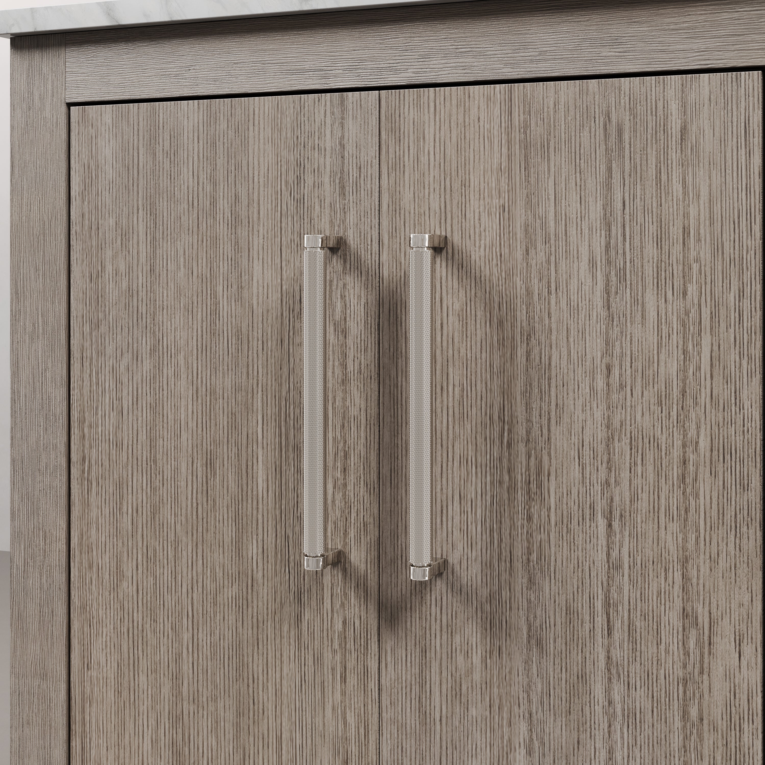 Kingston Luxe HU30CW01GK - 30 in. x 22 in. Bathroom Vanity Marble Top and White Basin, Grey Oak