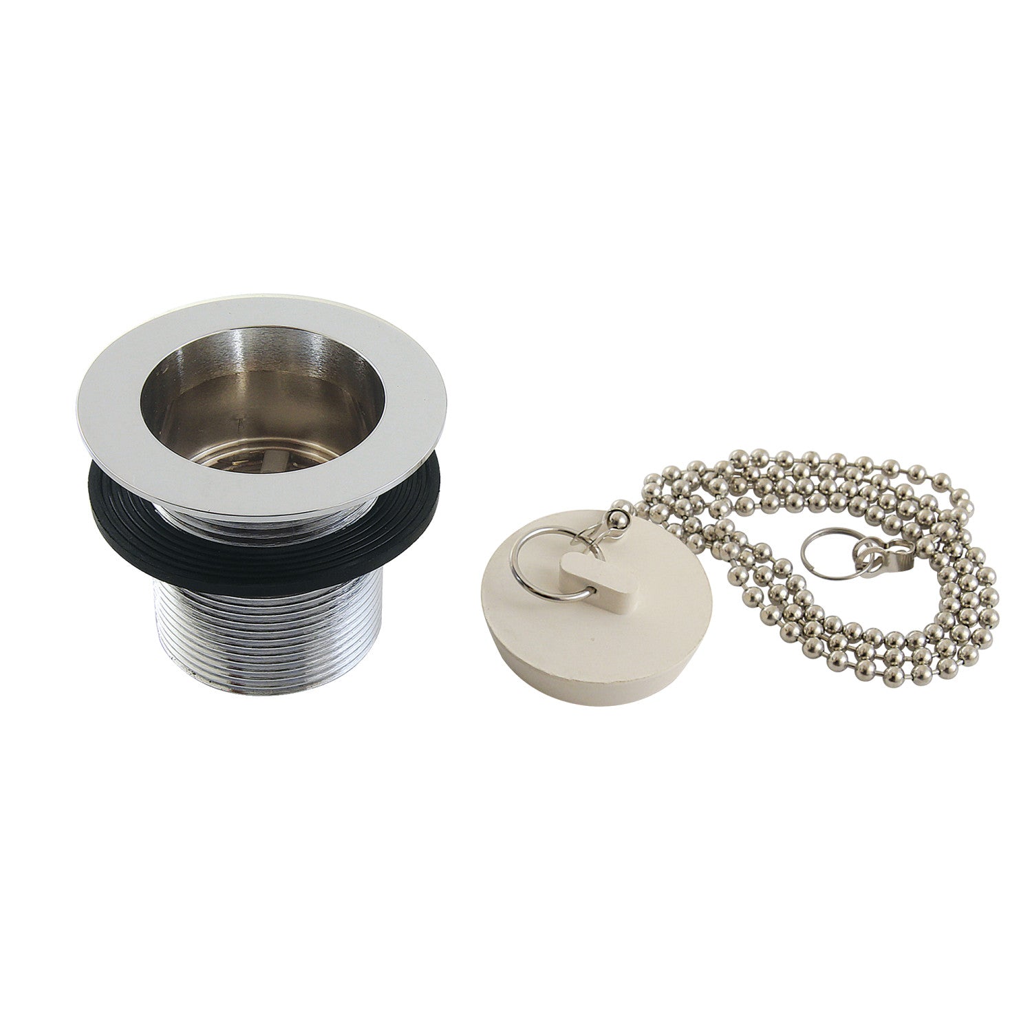 Kingston Heirloom DSP17CP - Made To Match 1-1/2-Inch Chain and Stopper Tub Drain with 1-3/4-Inch Body Thread, Polished Chrome