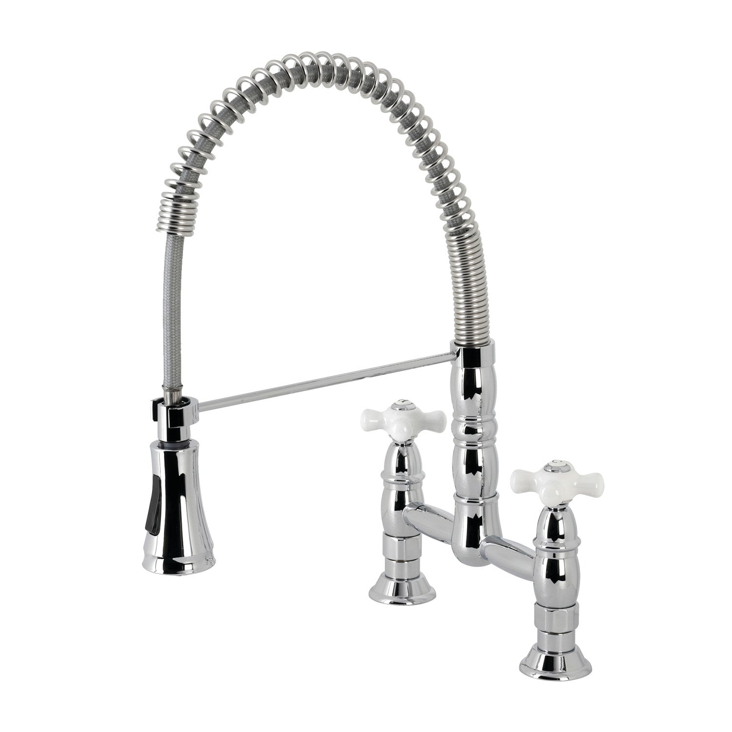 Kingston Tulare GS1271PX - Robinet de cuisine à double poignée Heritage 2 trous