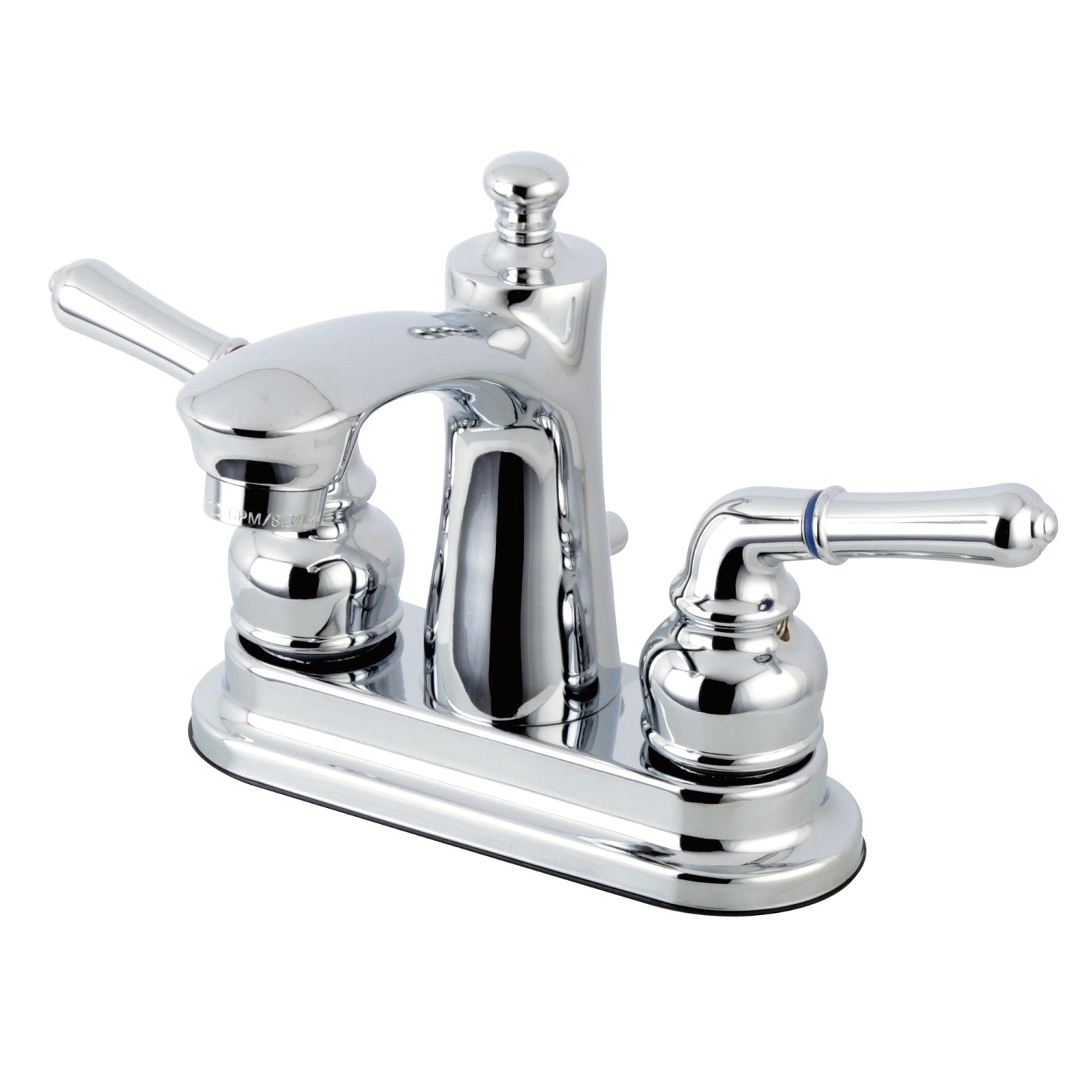 Kingston Heirloom FB7621NML - Naples Double-Handle 3 trous montage sur plage 4-Inch Centerset Robinet de salle de bains avec drain à tirette, chrome poli