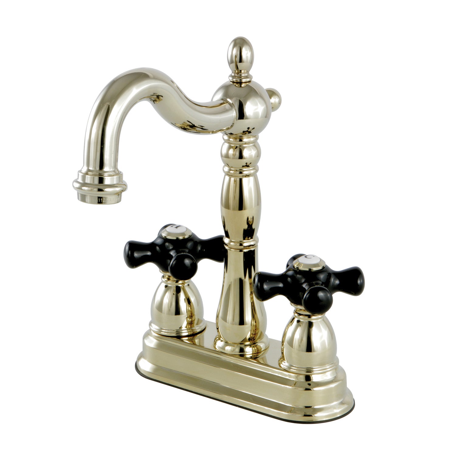 Kingston Heirloom KB1492PKX - Robinet de barre de plate-forme à deux poignées 2 trous, laiton poli