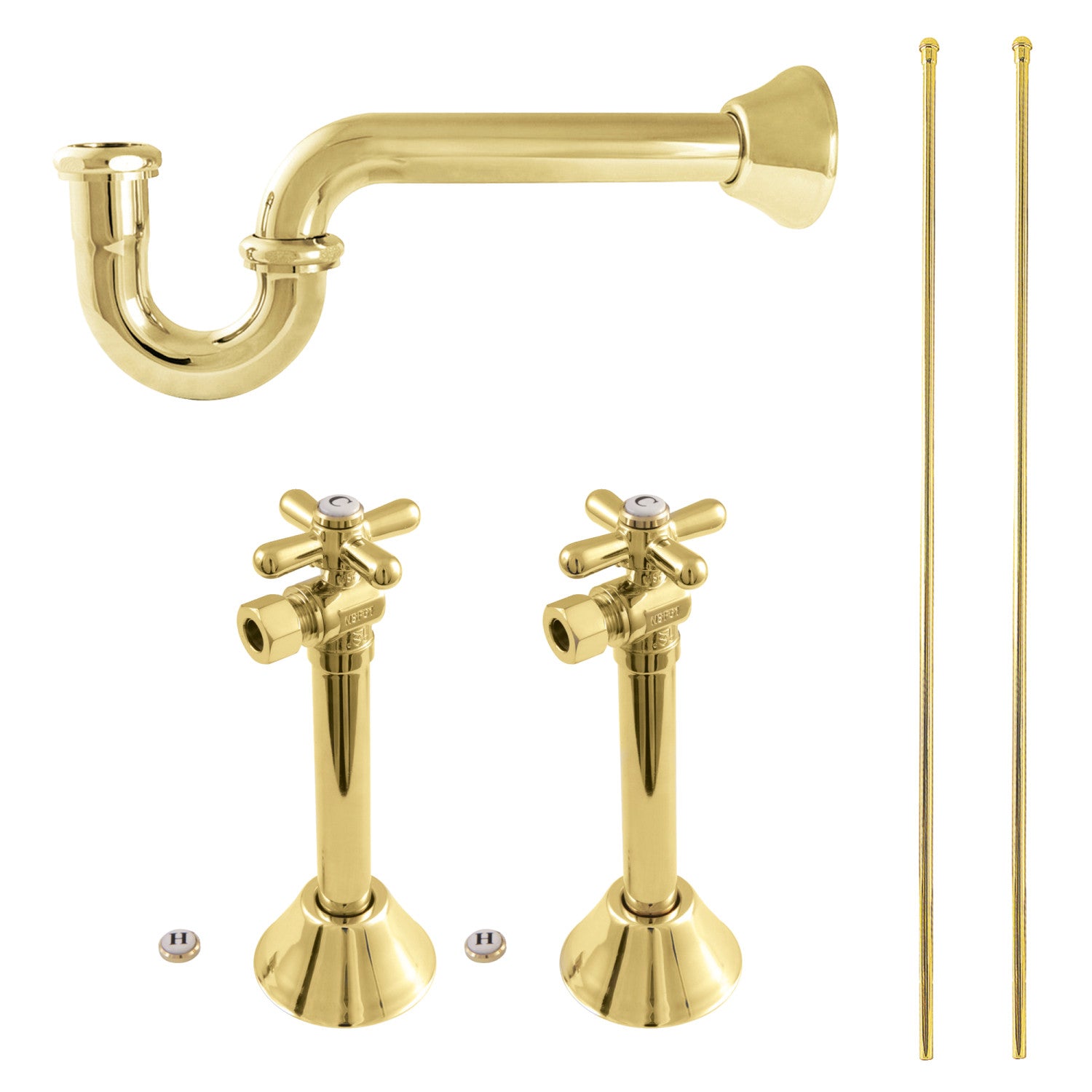 Kingston Heirloom KPK802 - Trimscape Traditional Plumbing Supply Kit Combo, Polished Brass