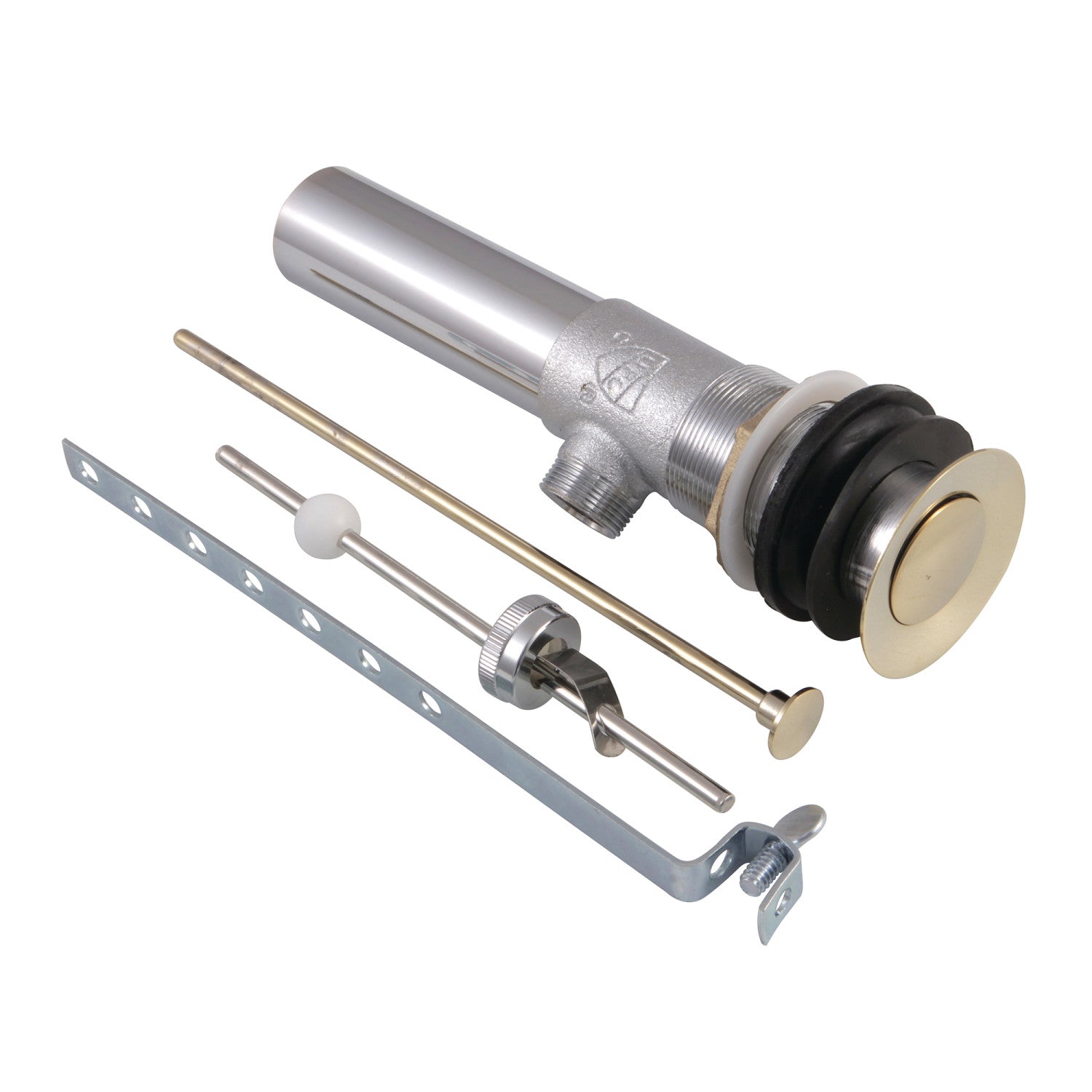 Kingston Trimscape KB1002 Brass Pop-Up Bathroom Sink Drain with Overflow, 22 Gauge, Polished Brass