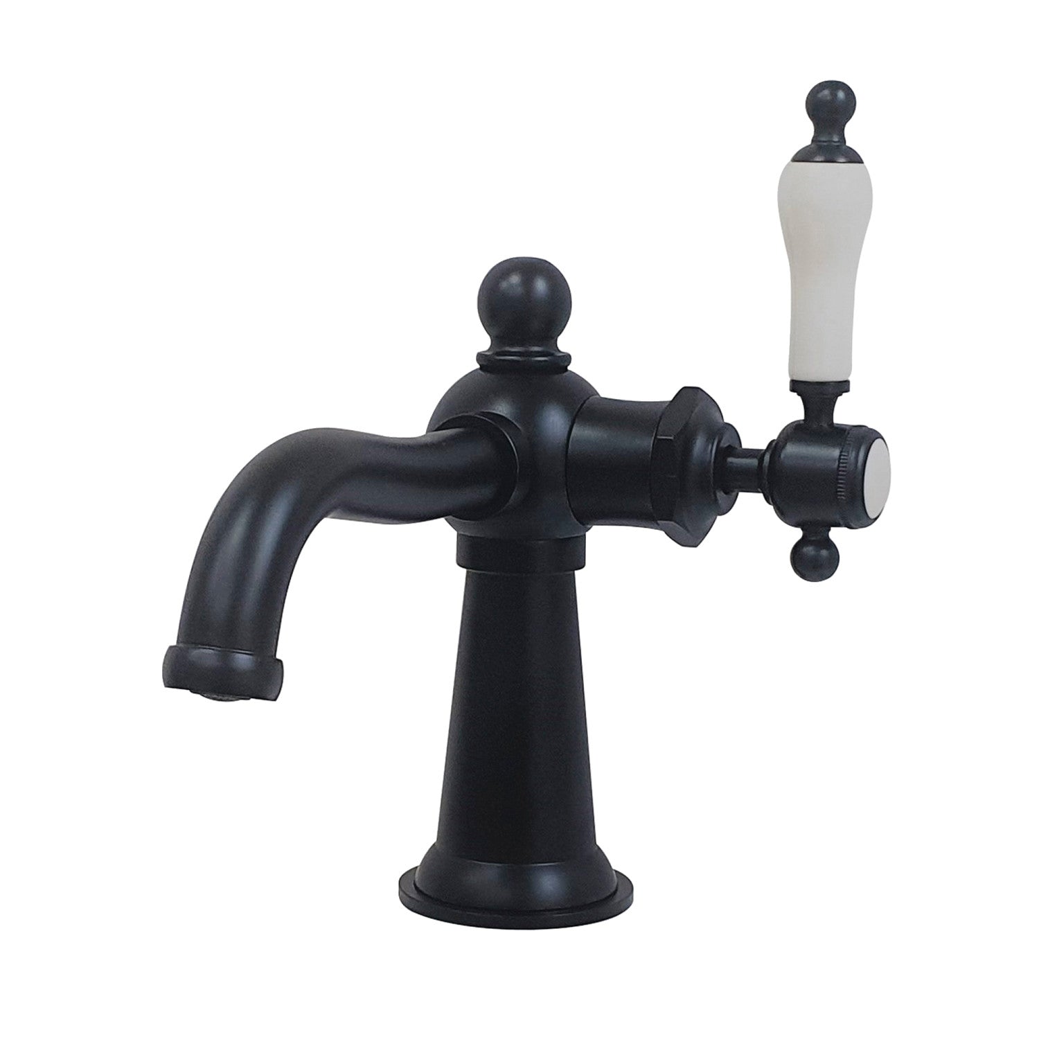 Kingston Heirloom KS154KLMB - Robinet de salle de bain à une poignée nautique 1 trou avec bonde à tirette, noir mat