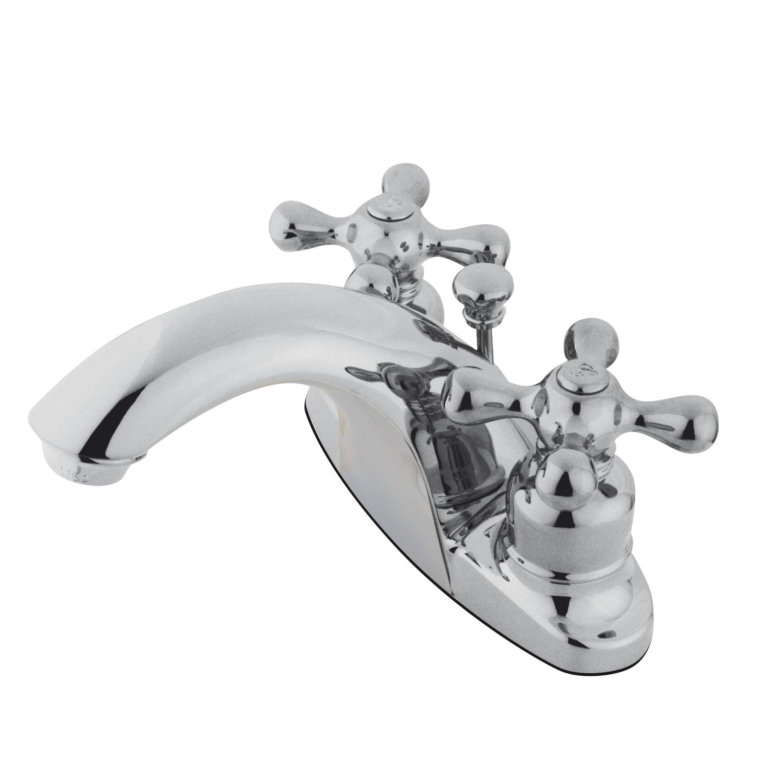 Kingston Heirloom GKB7641AX - Robinet de salle de bain double poignée de pays anglais 3 trous montage sur plage 4-Inch Centerset avec drain à tirette, chrome poli