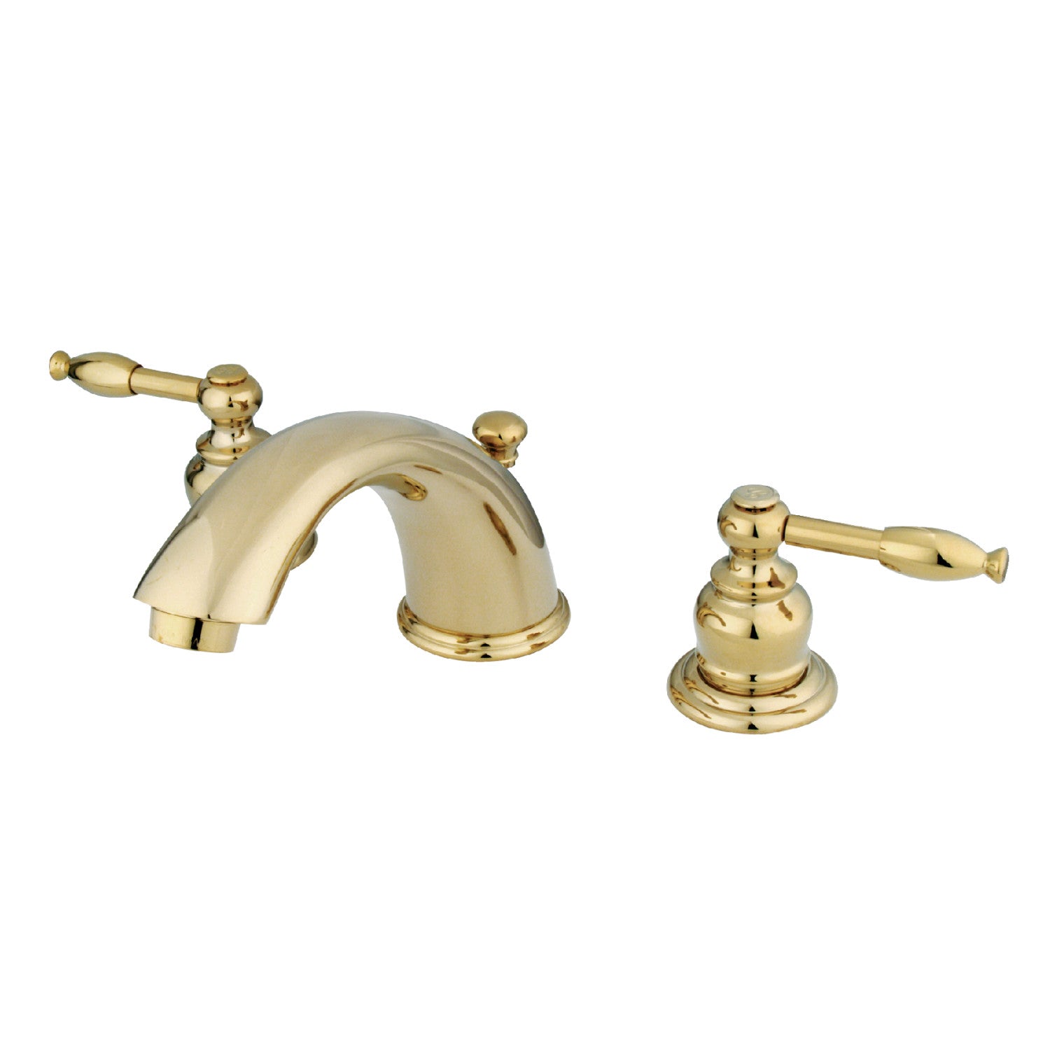 Kingston Heirloom GKB962KL - Robinet de salle de bains à grande échelle avec robinet à deux poignées Knight 3 trous, laiton poli